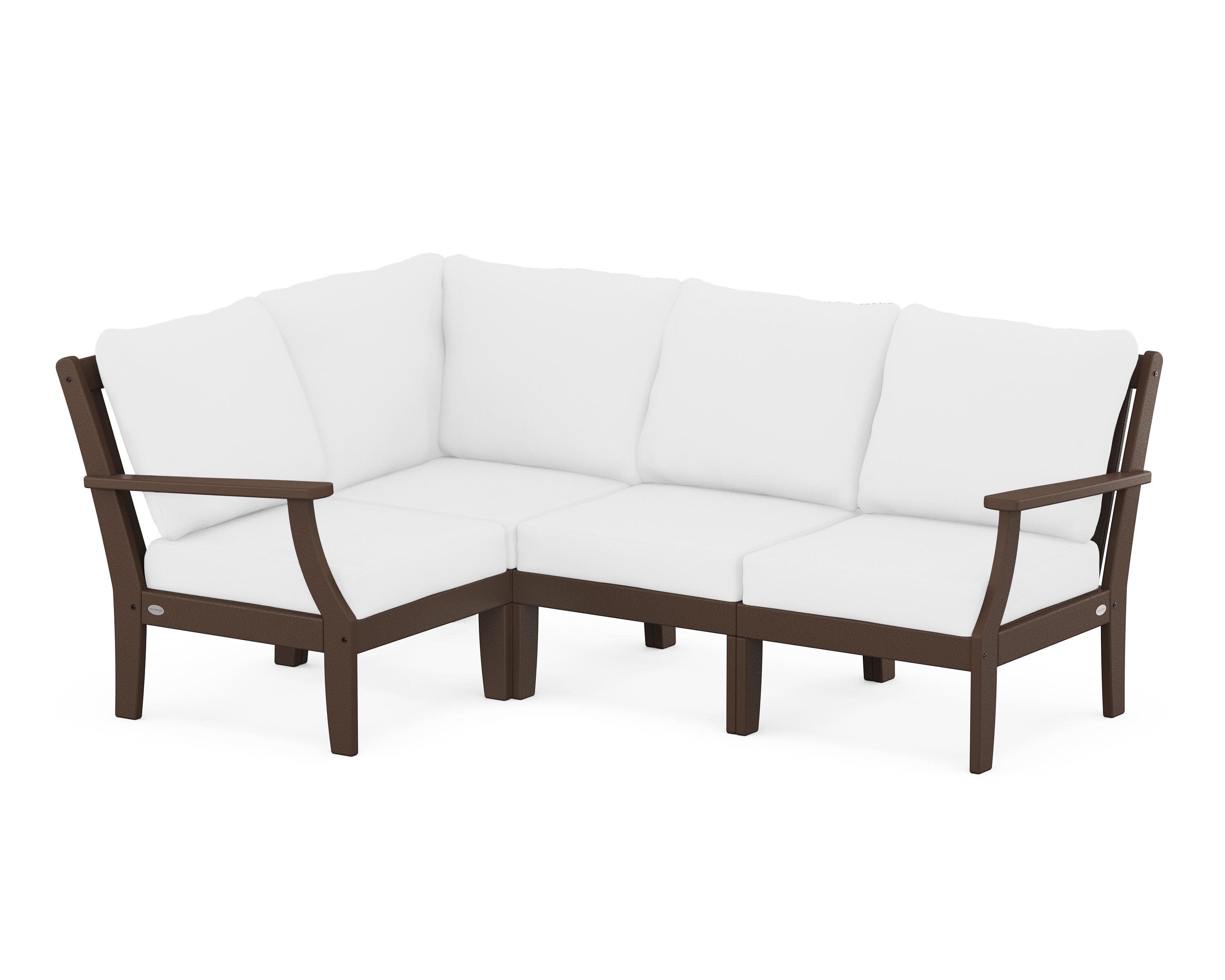 Braxton Modular 4-Piece Deep Seating Set in Mahogany / Natural