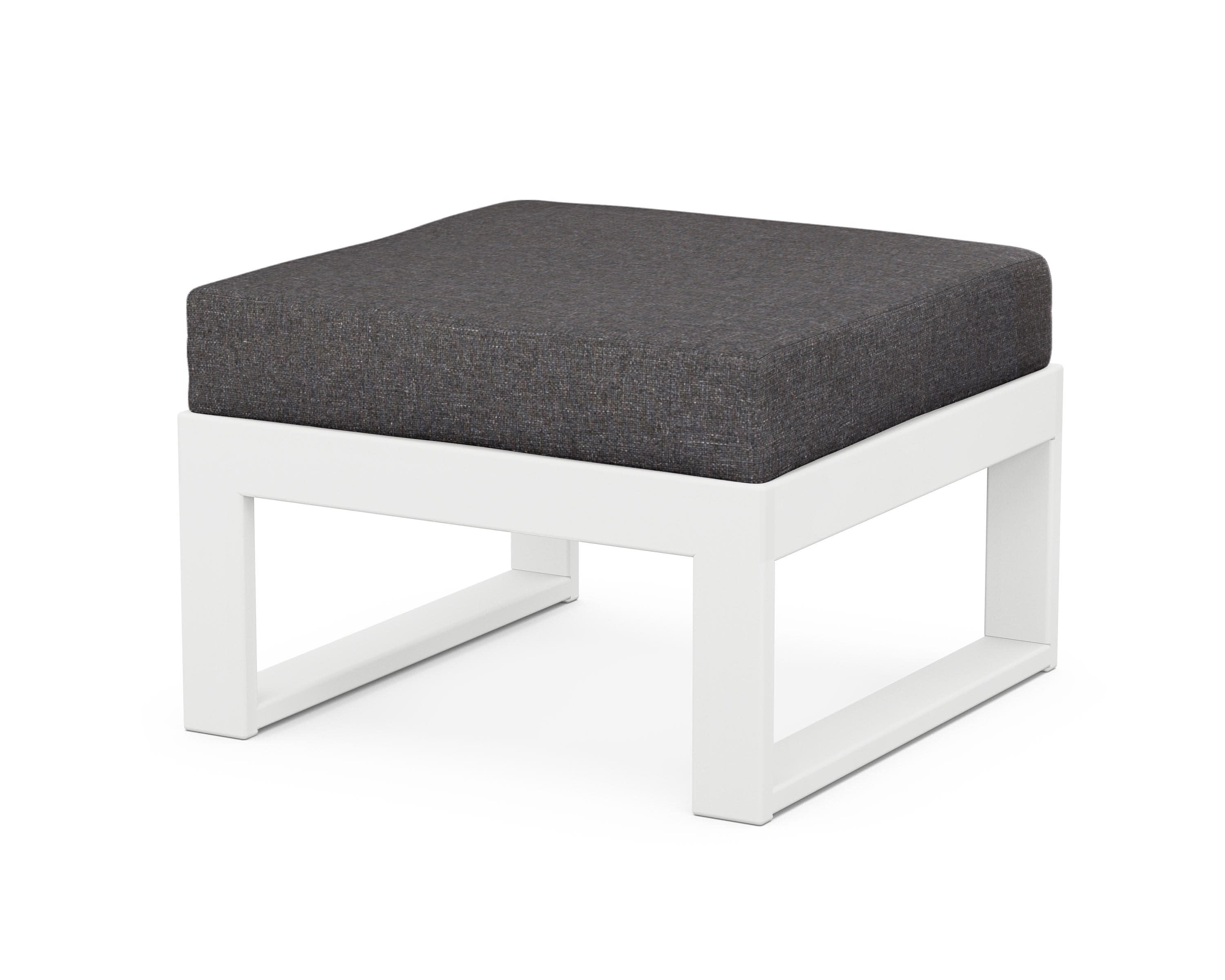 Modular Ottoman - Modern in White / Ash Charcoal