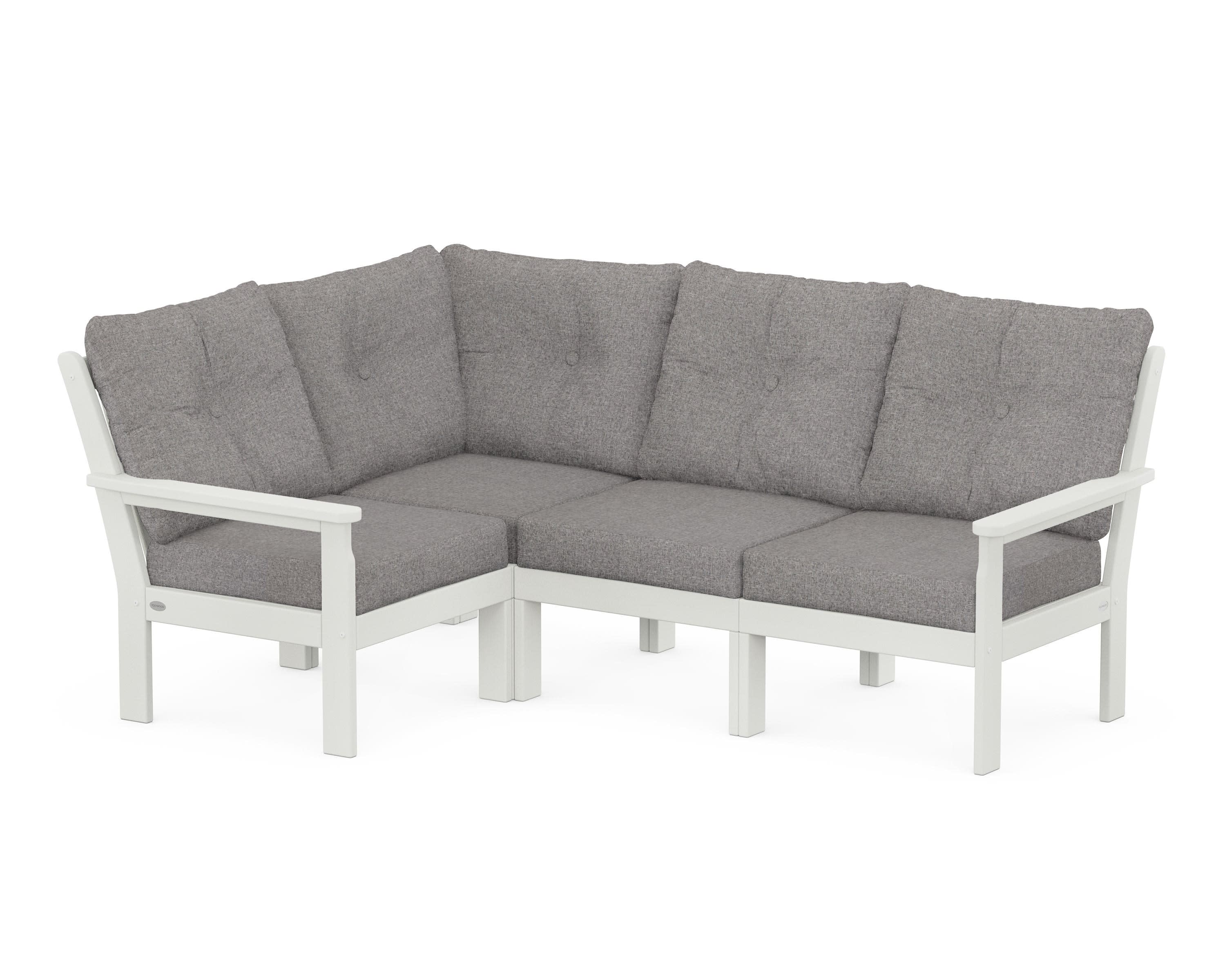 Vineyard 4-Piece Sectional in Vintage White / Grey Mist