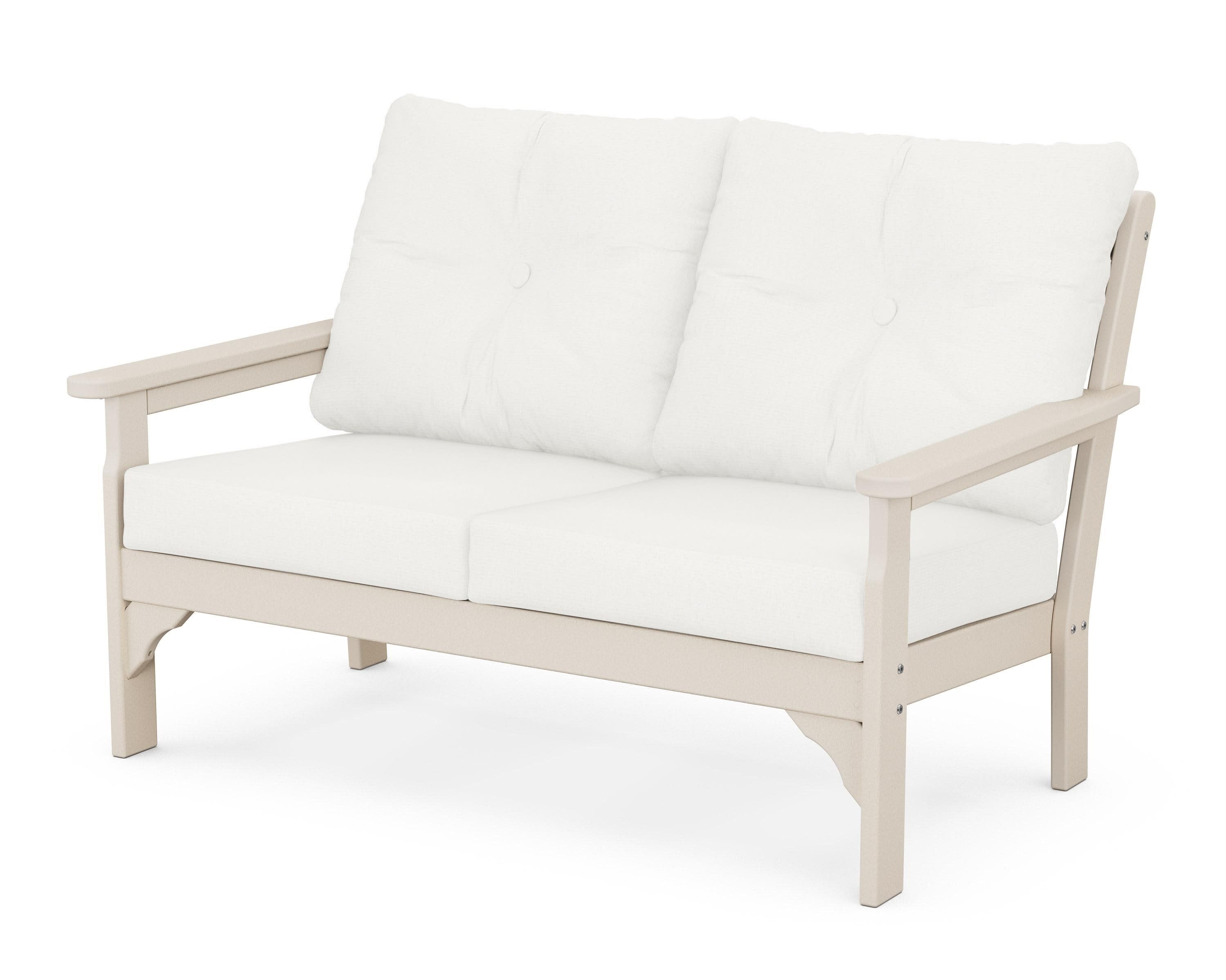 Vineyard Deep Seating Loveseat in Sand / Natural Linen