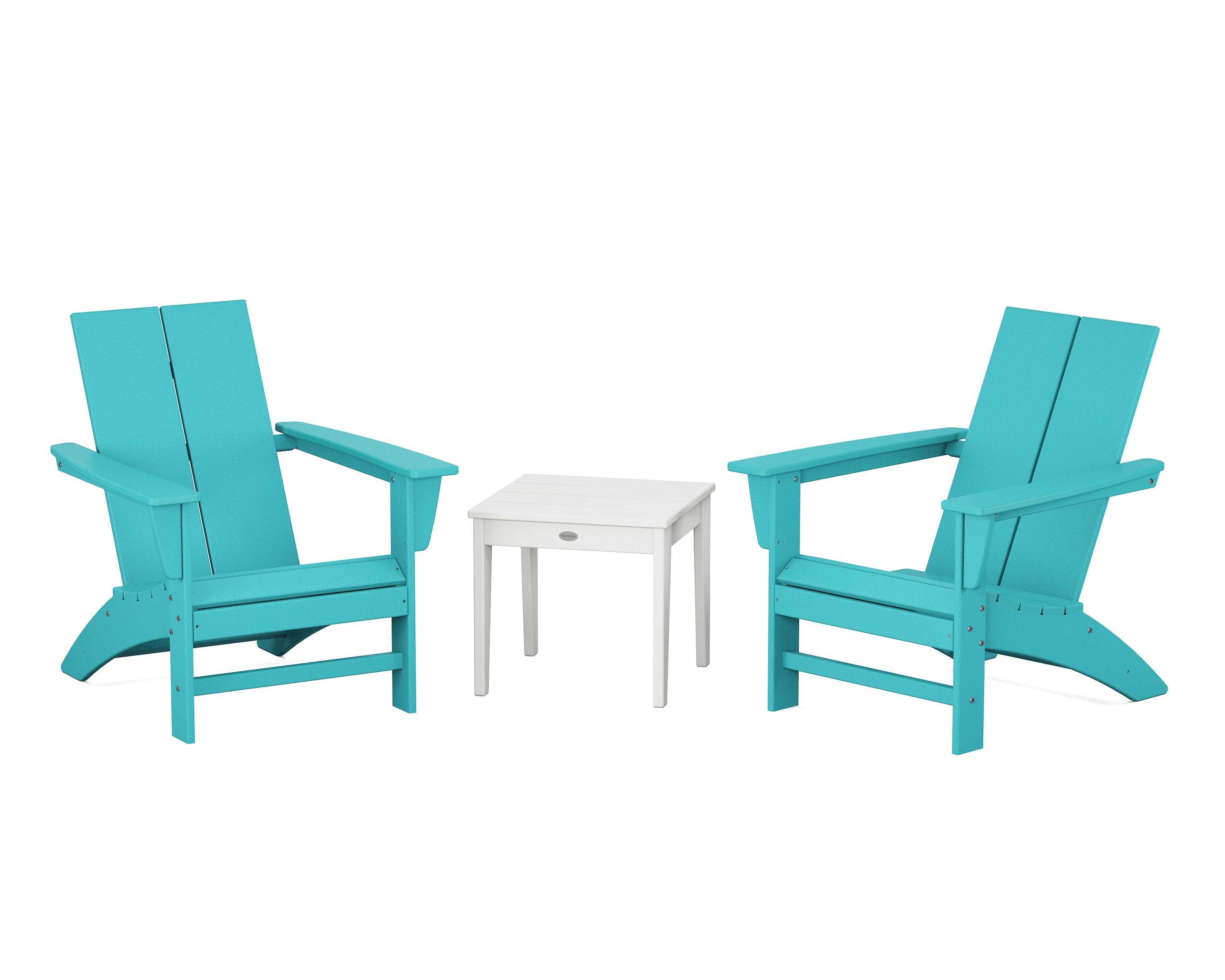 Cottage Modern Adirondack Chair 3-Piece Set in Aruba / White