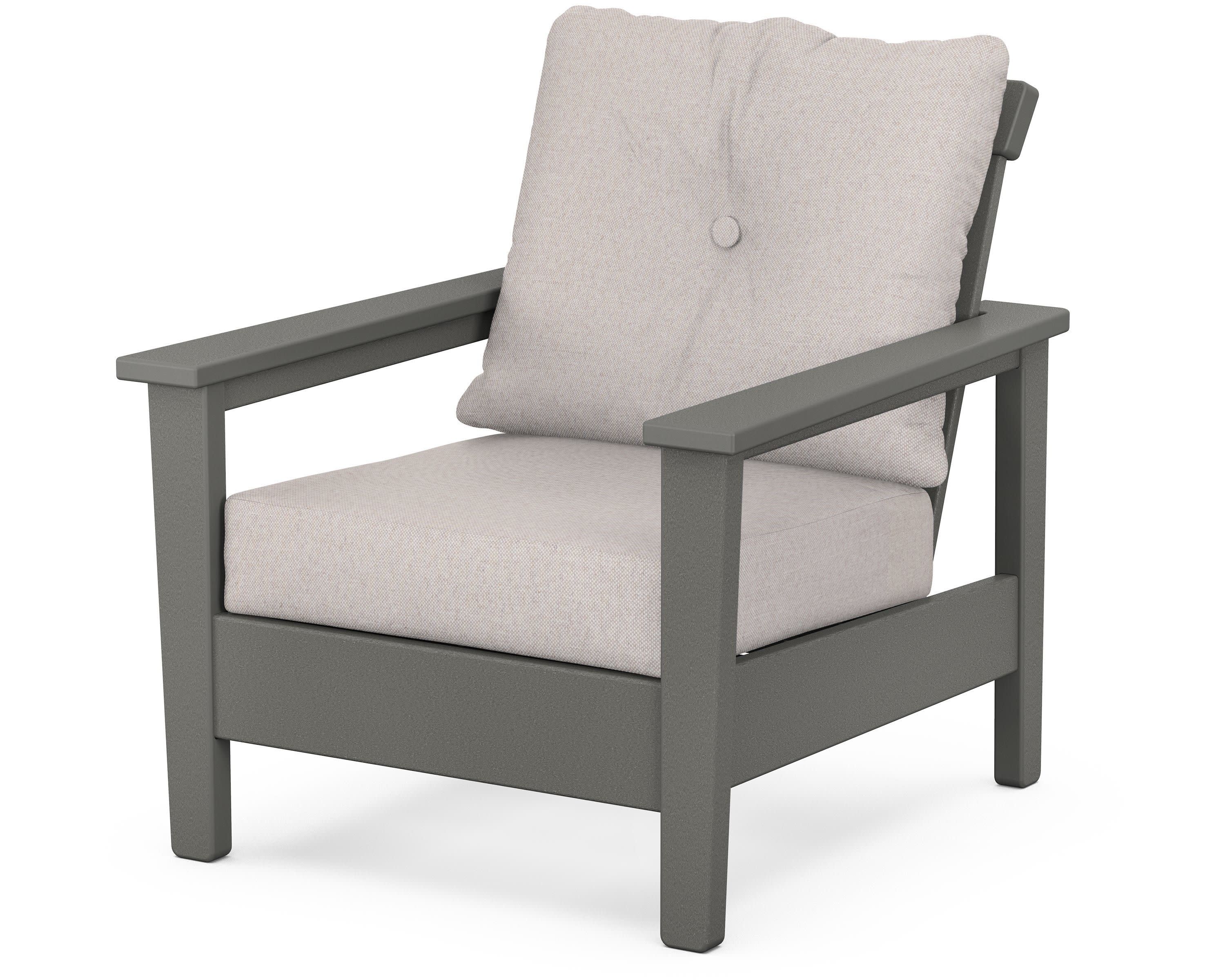 Prescott Deep Seating Chair in Slate Grey / Dune Burlap