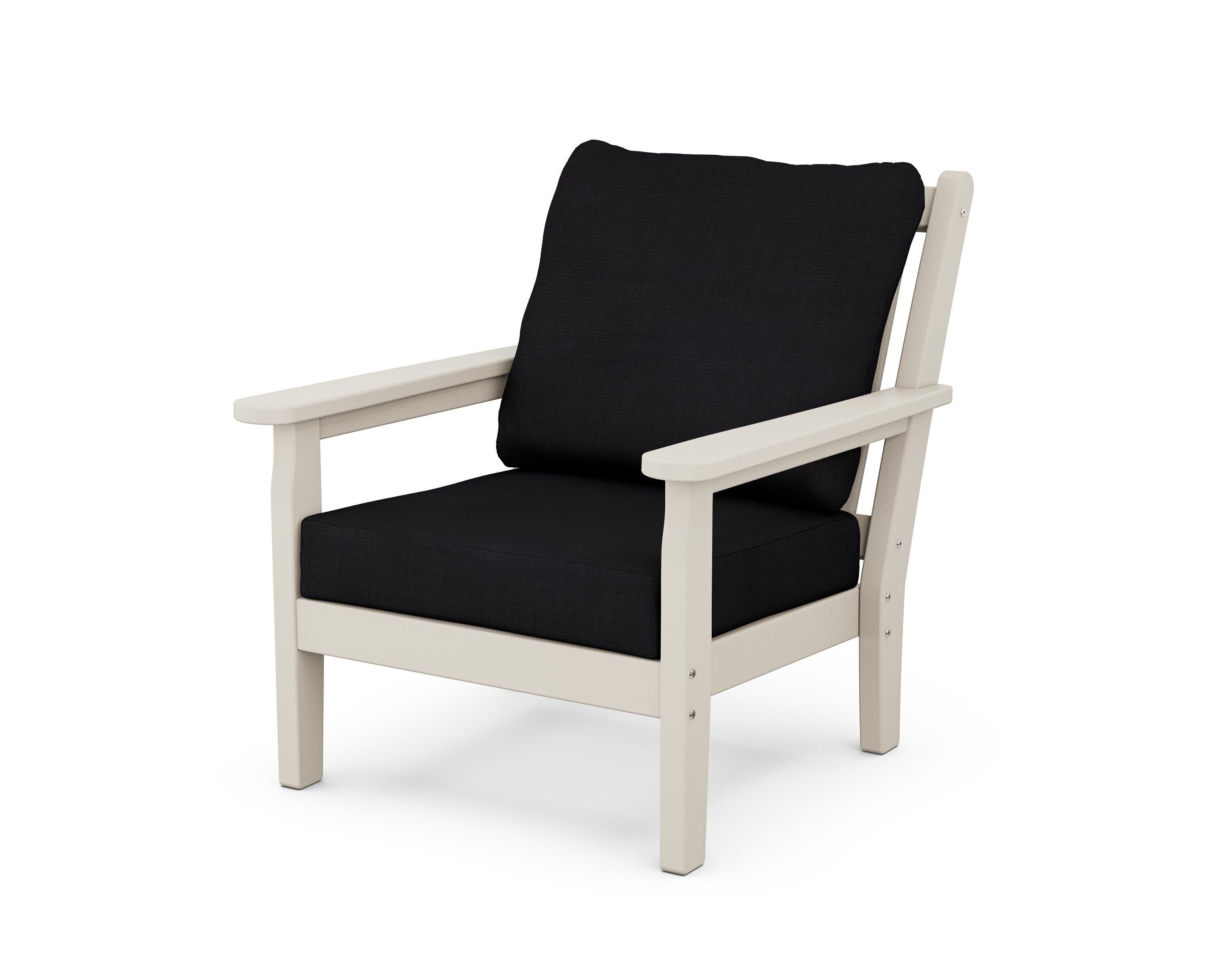 Chippendale Deep Seating Chair in Sand / Midnight Linen