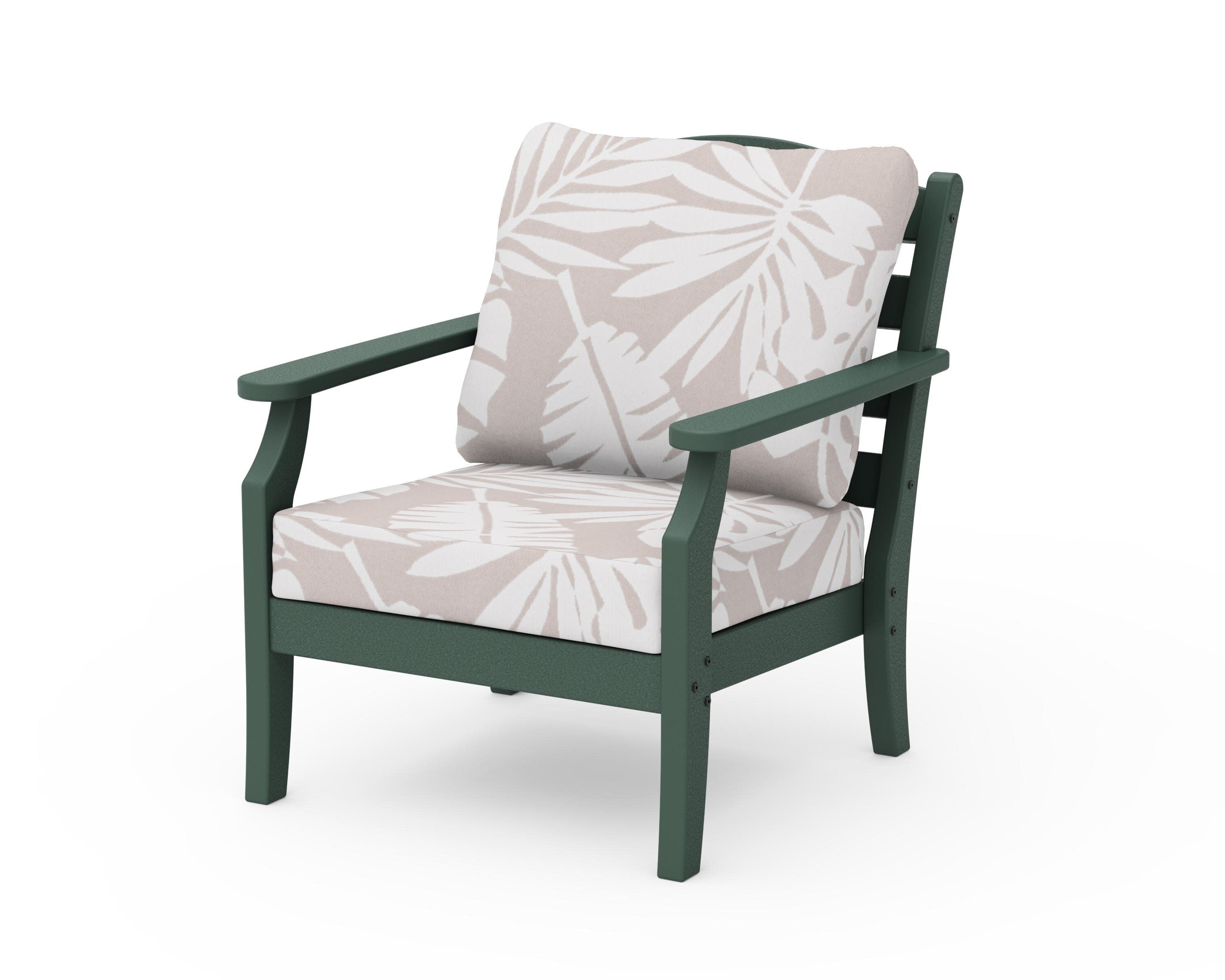Savannah Deep Seating Chair in Green / Leaf Dune Burlap