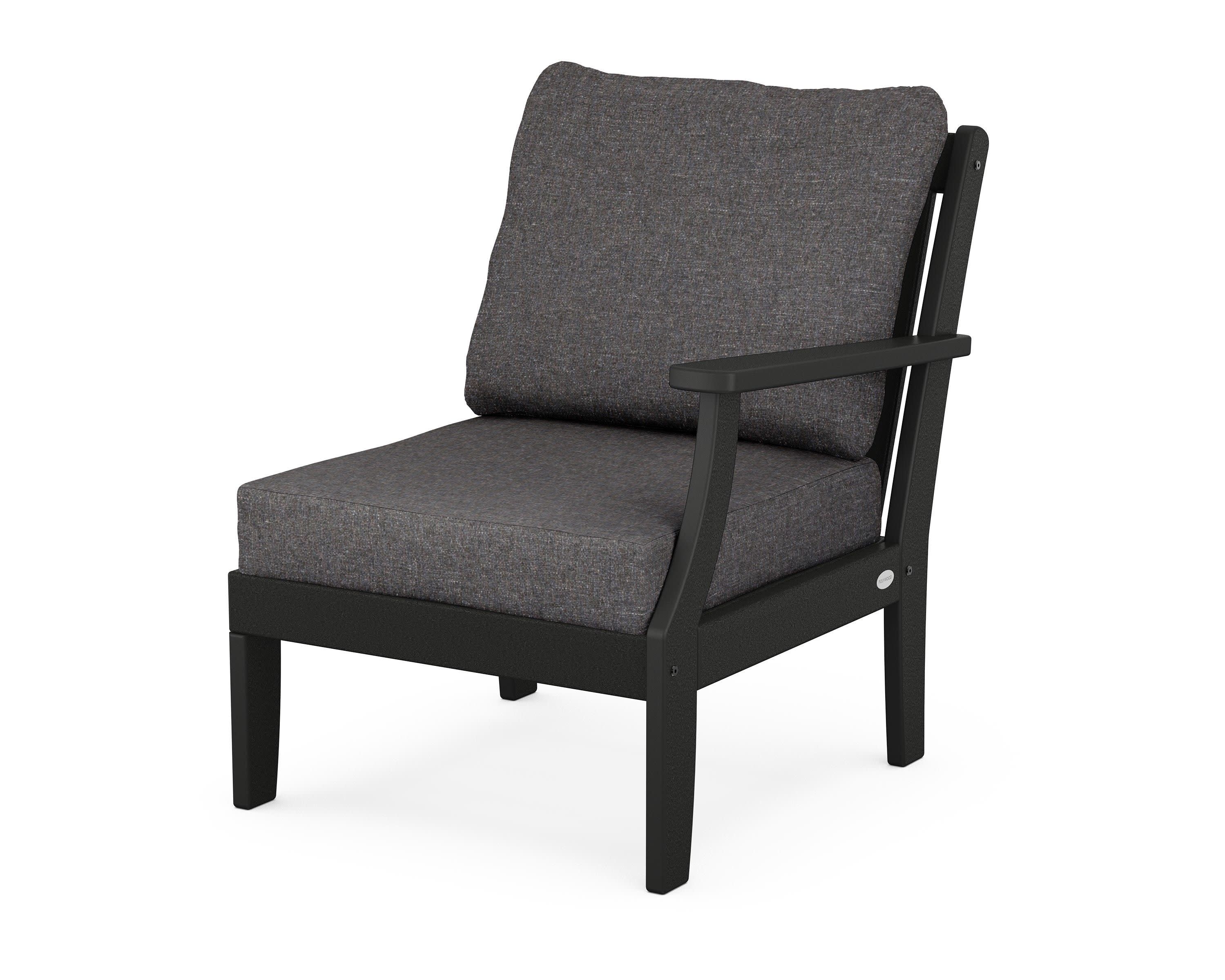 Braxton Modular Right Arm Chair in Black / Ash Charcoal