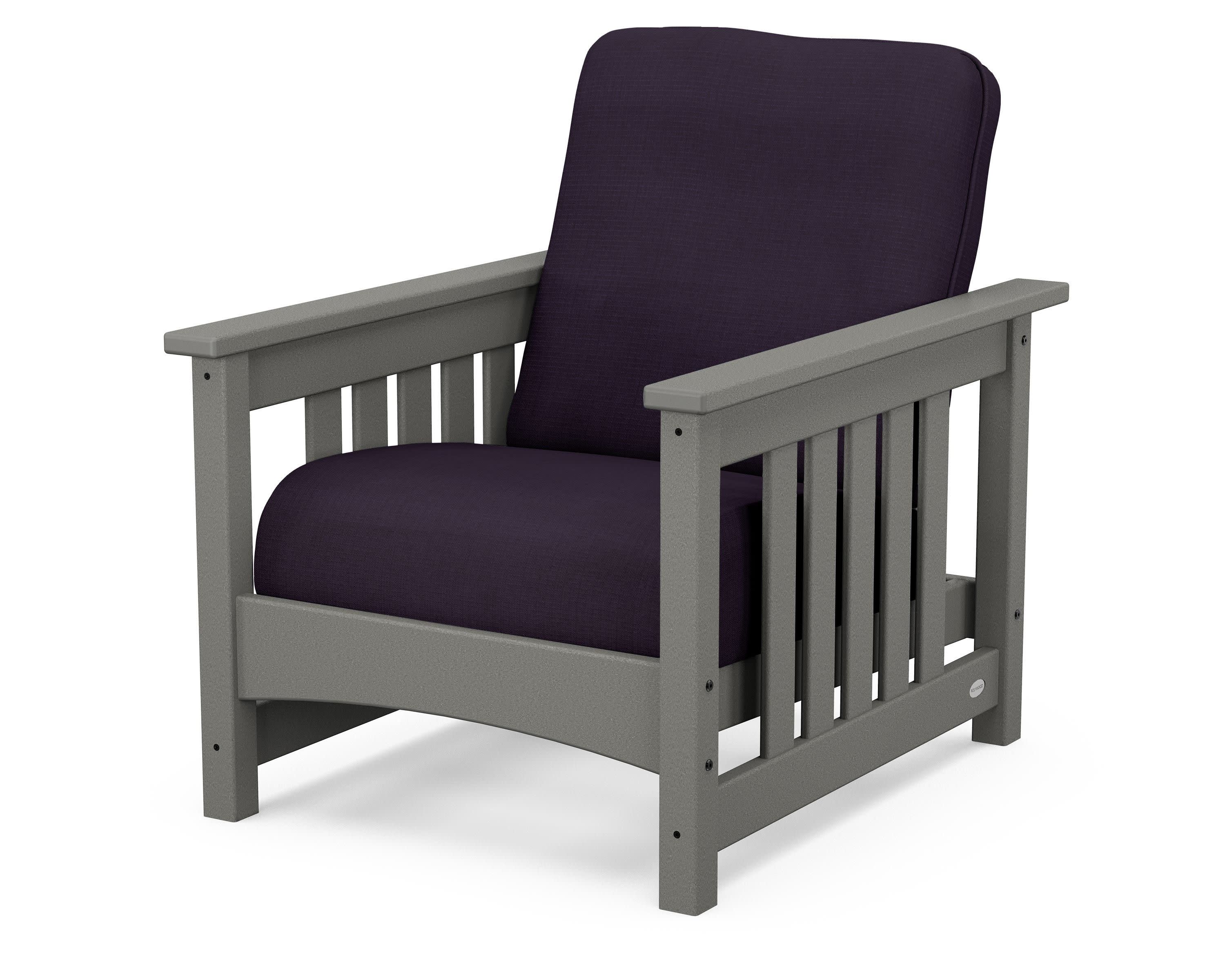 Club Mission Chair in Slate Grey / Navy Linen
