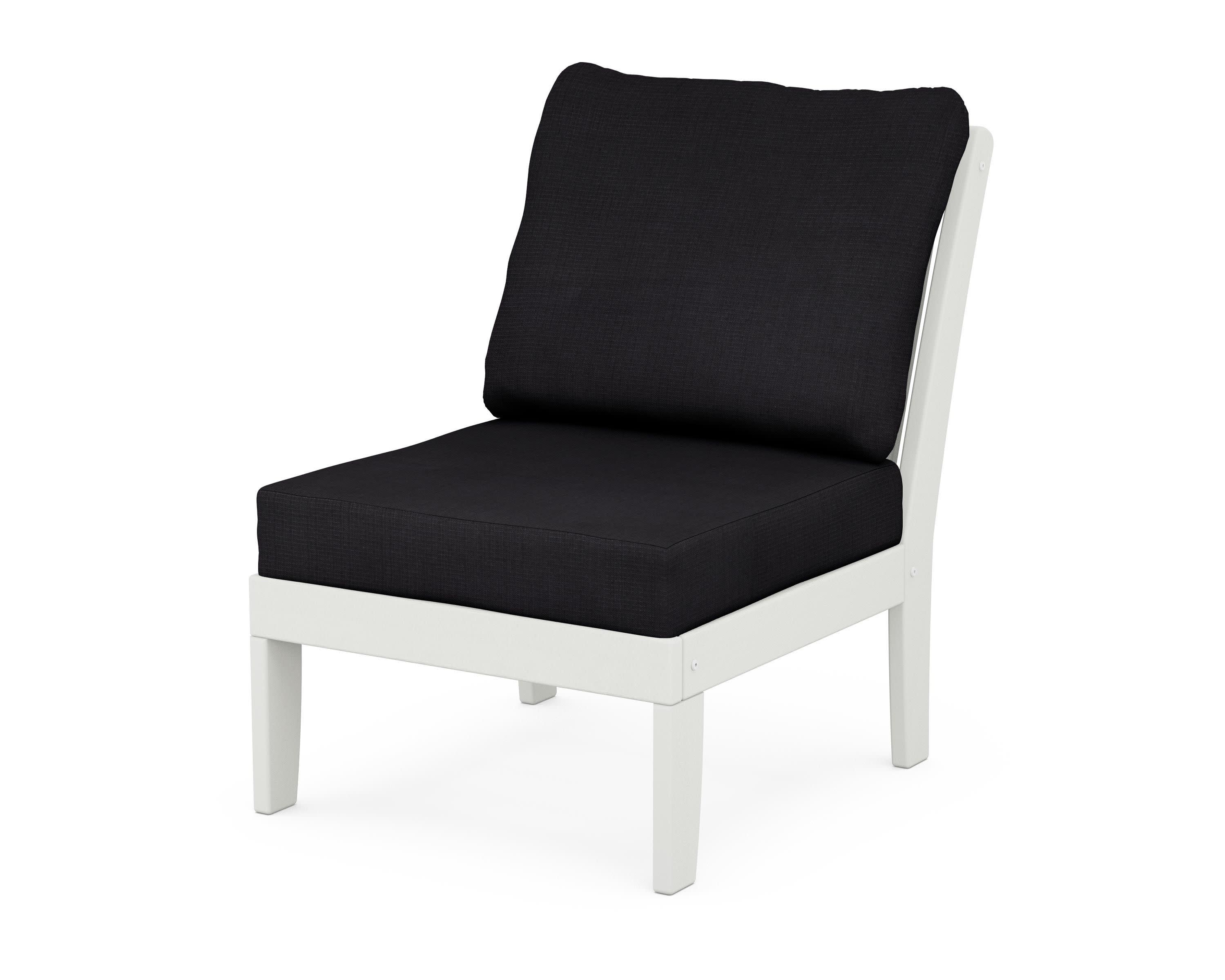 Braxton Modular Armless Chair in Vintage White / Midnight Linen