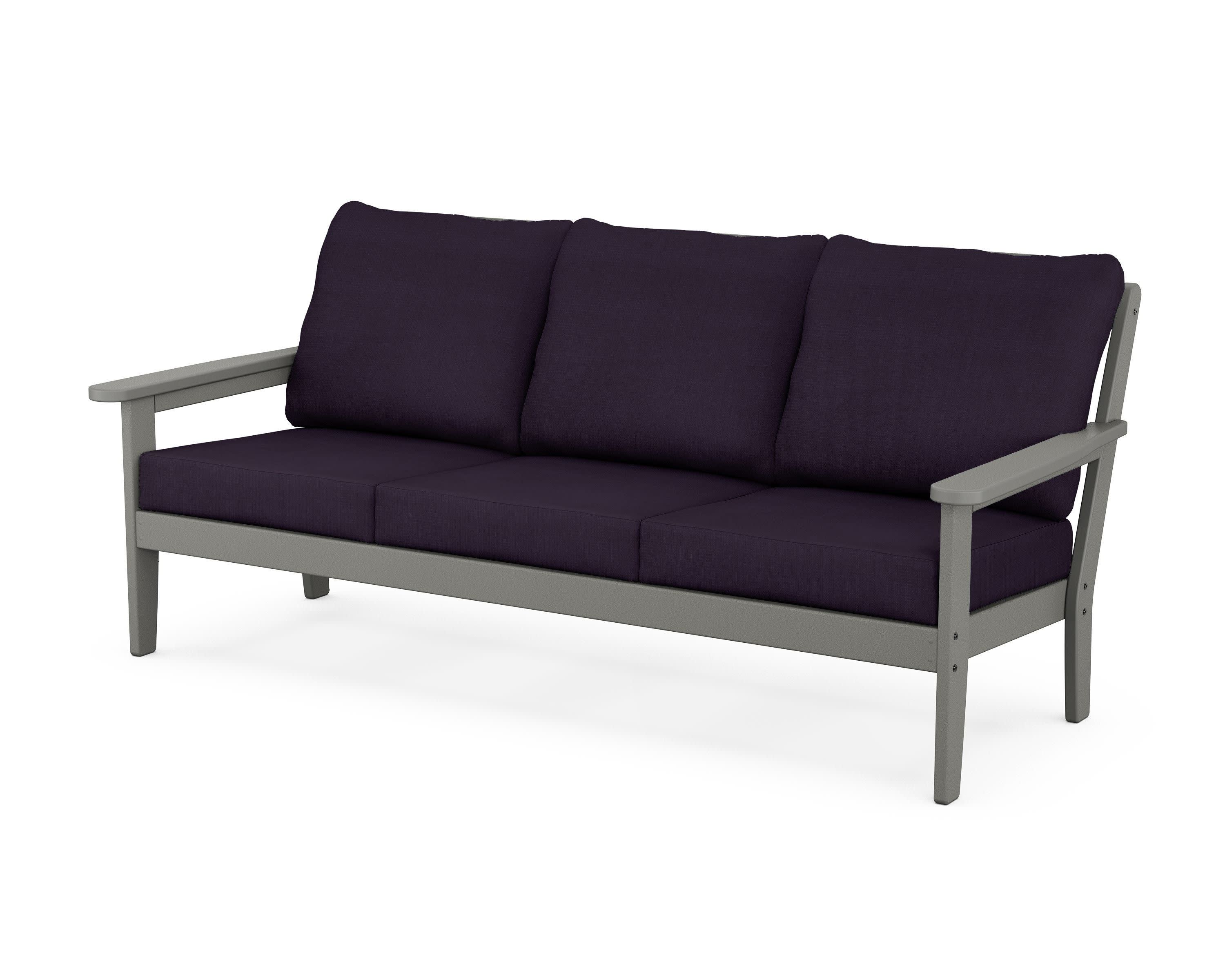 Cottage Deep Seating Sofa in Slate Grey / Navy Linen