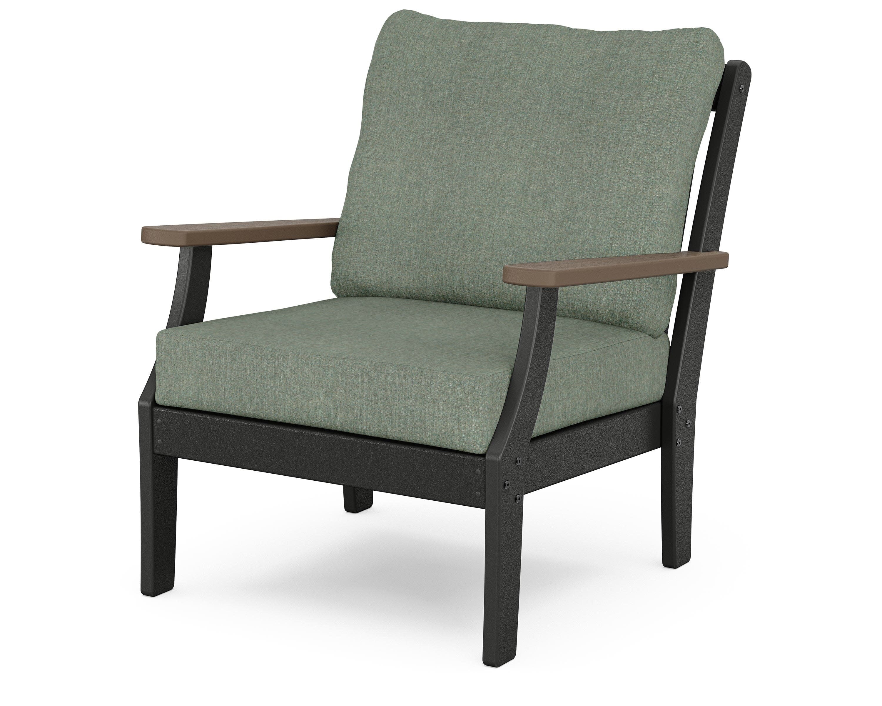 Braxton Deep Seating Chair in Black / Kona / Cast Sage