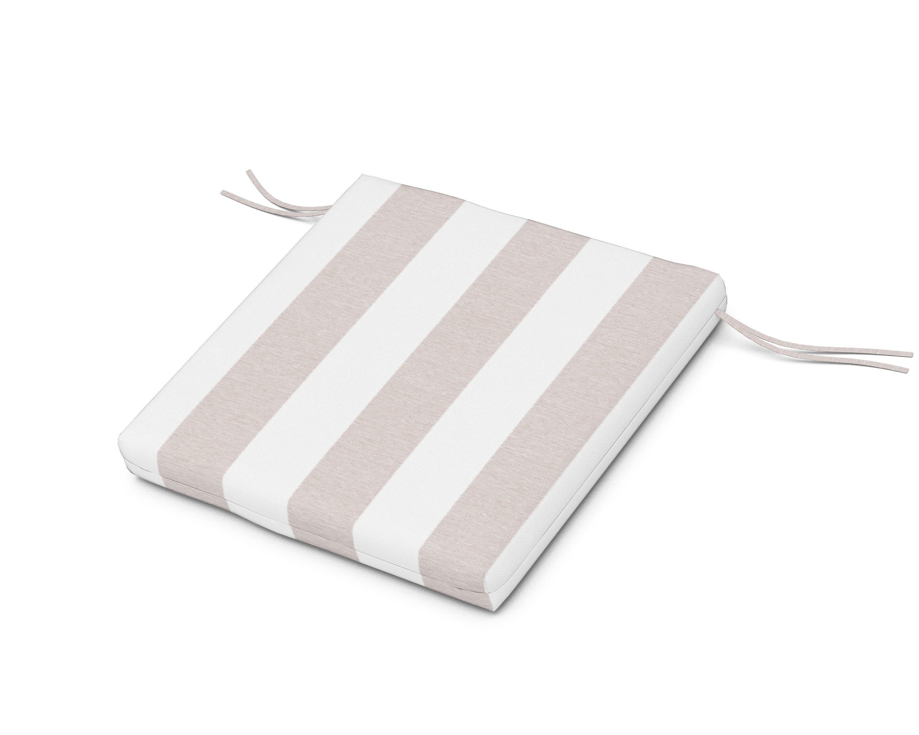 Seat Cushion - 20"D x 20"W x 2.5"H in Cabana Stripe Dune Burlap