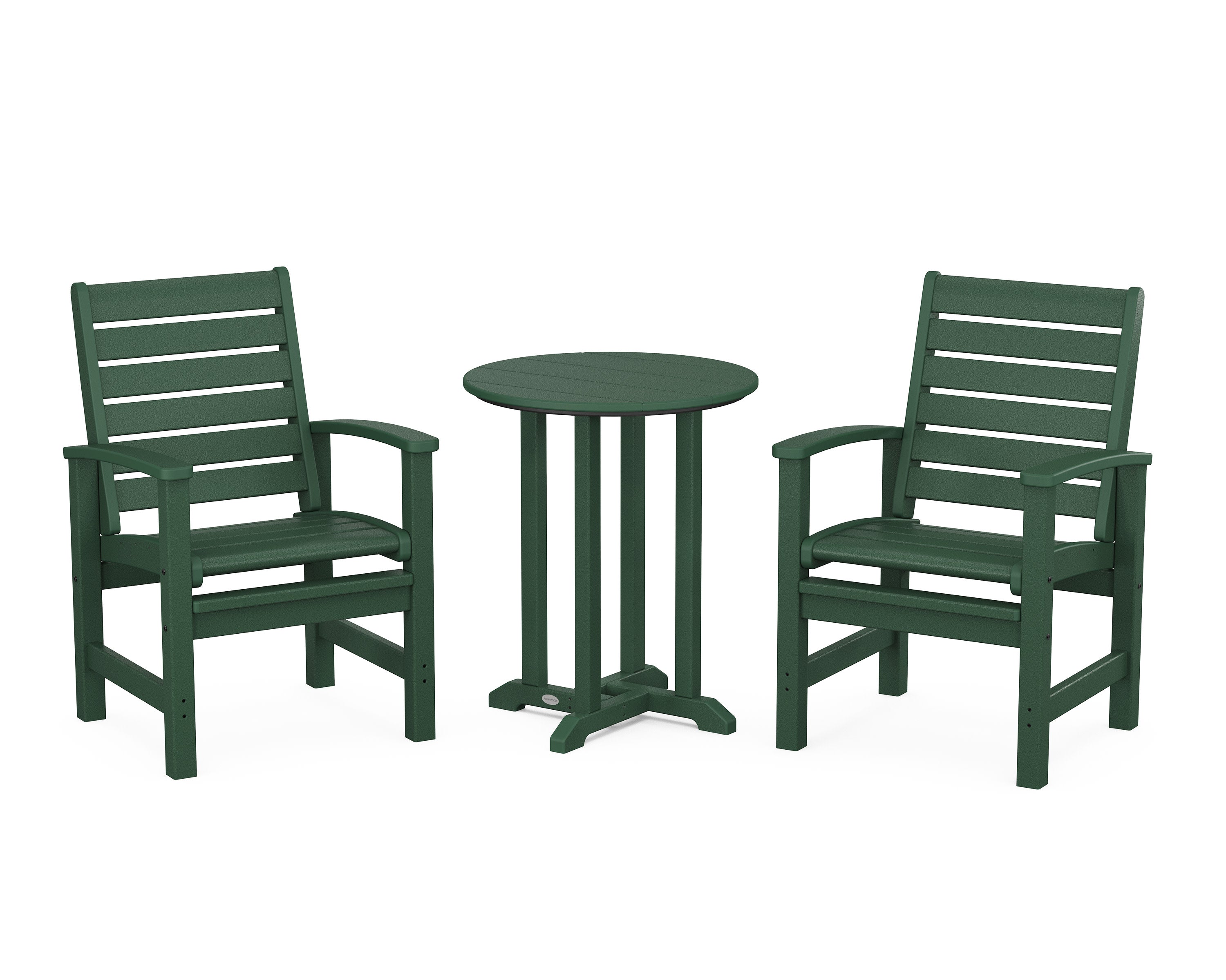 Signature 3-Piece Round Farmhouse Bistro Dining Set in Green