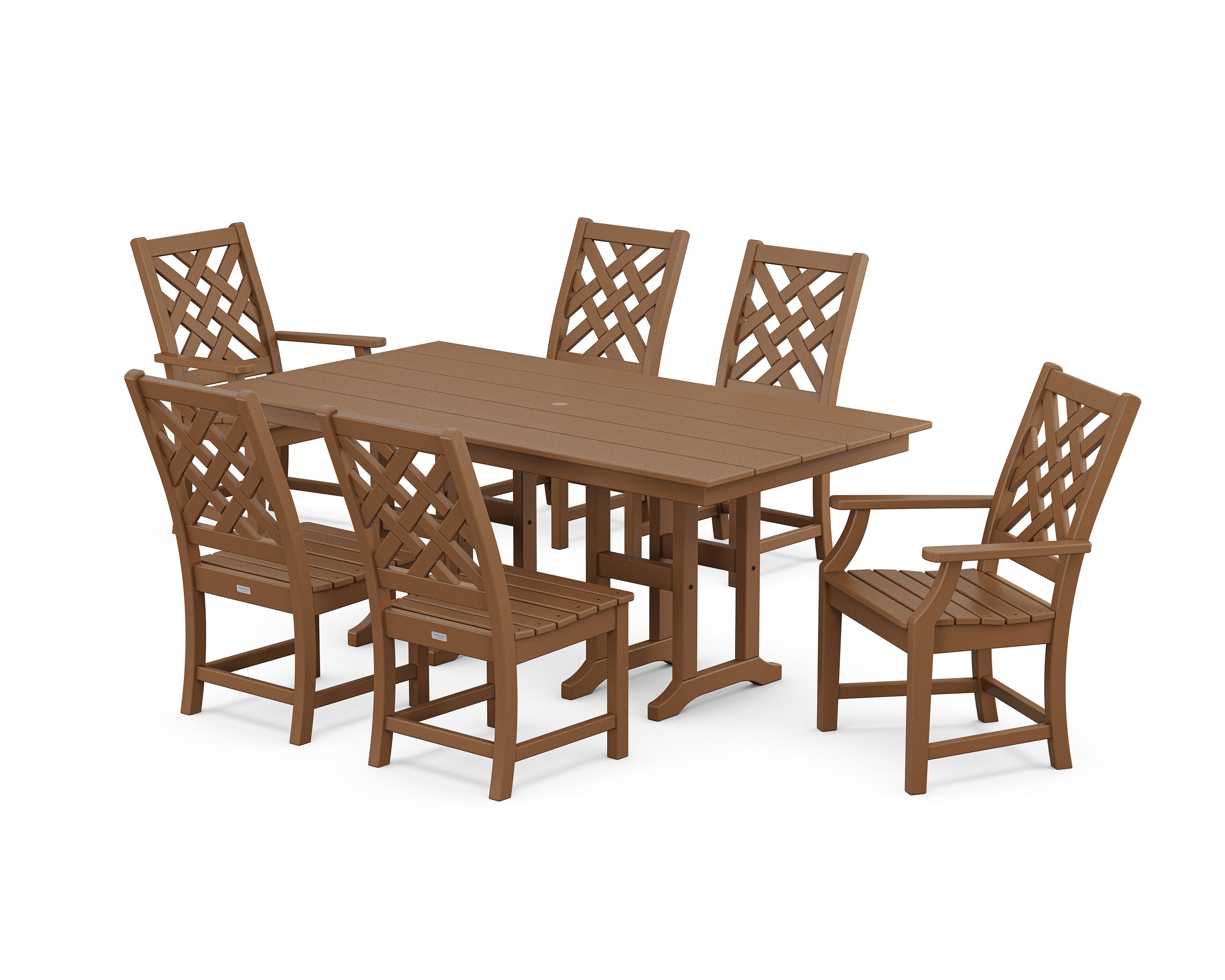 Wovendale 7-Piece Farmhouse Dining Set in Teak