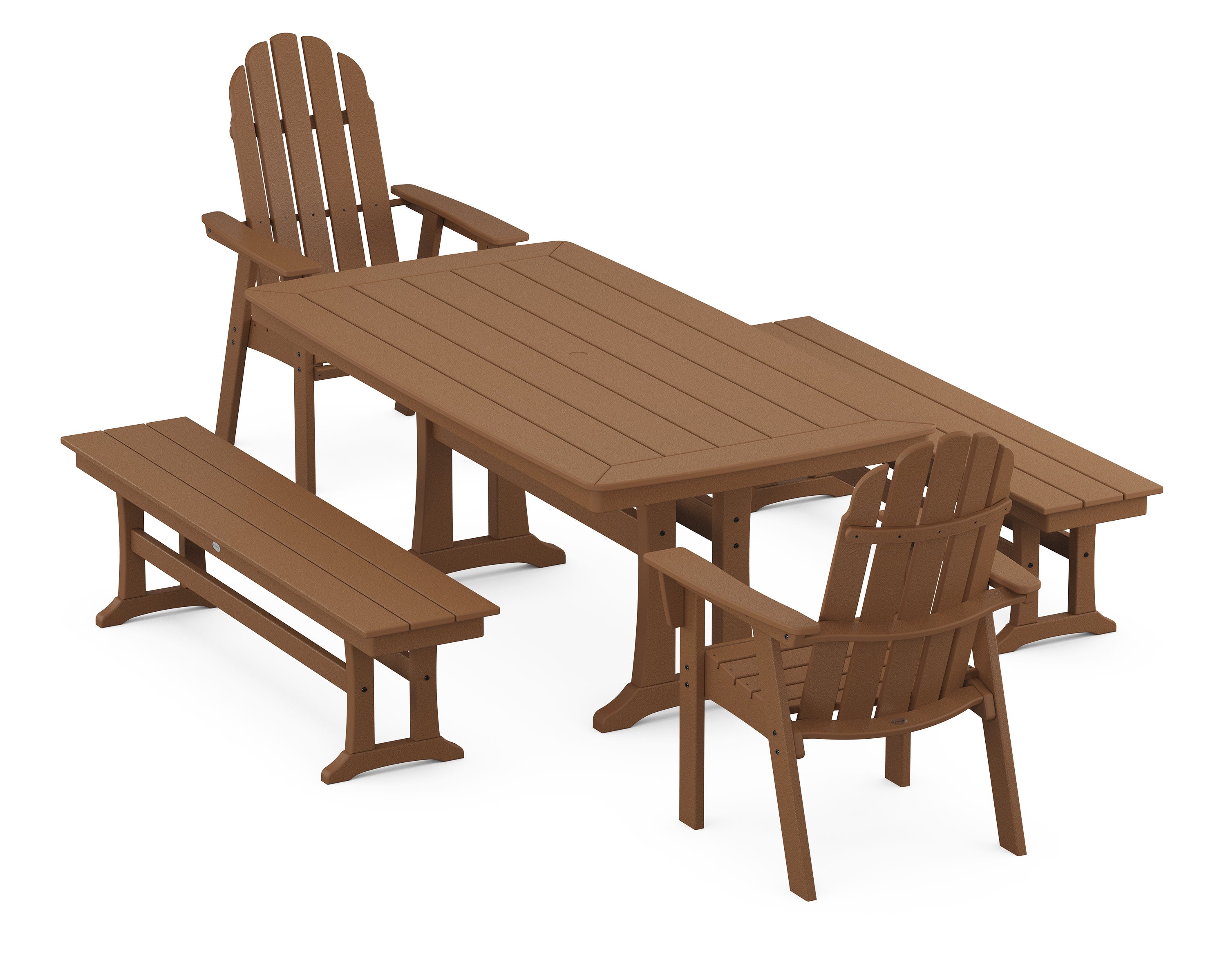 Vineyard Adirondack 5-Piece Dining Set with Trestle Legs in Teak