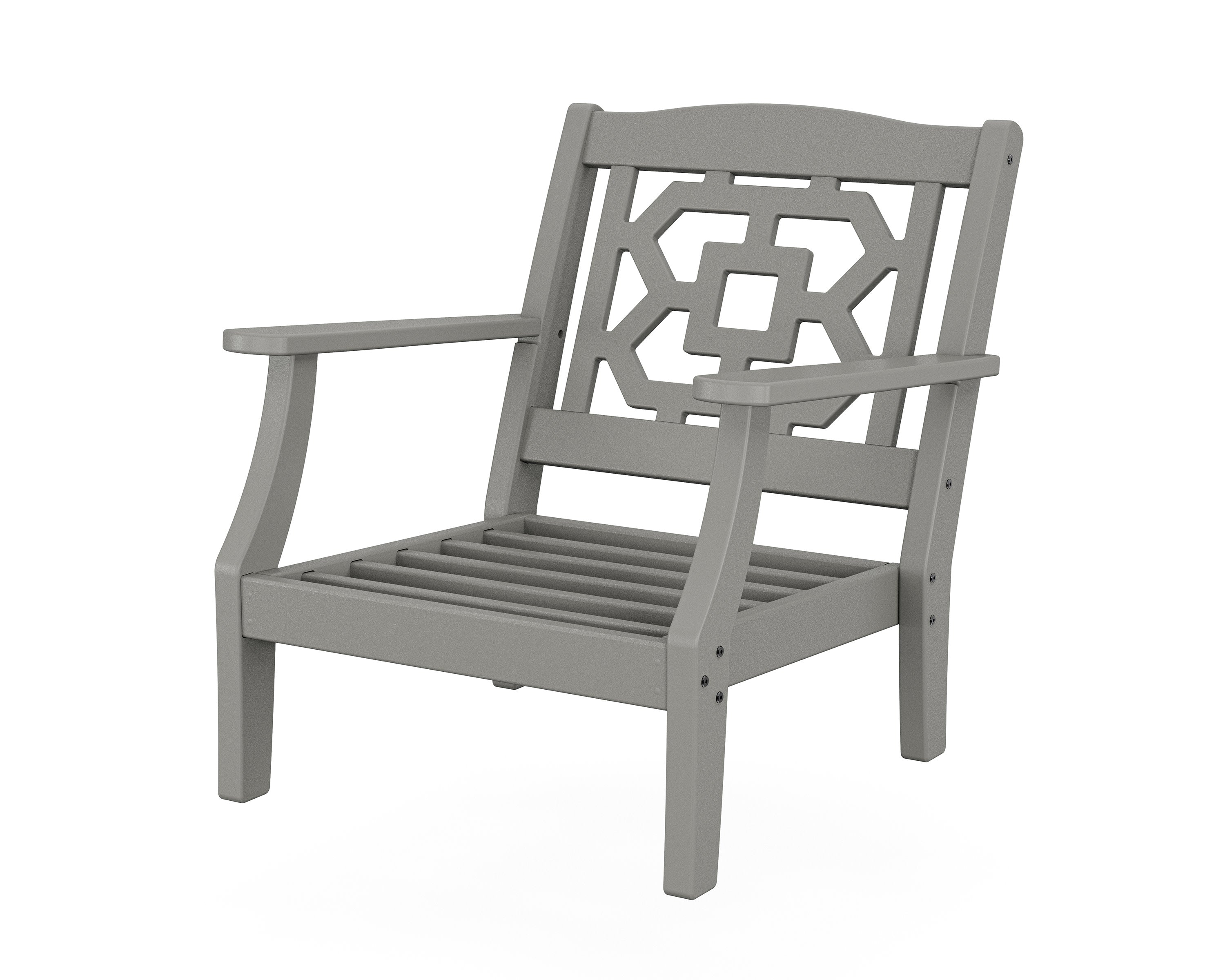 Chinoiserie Deep Seating Chair Frame in Slate Grey