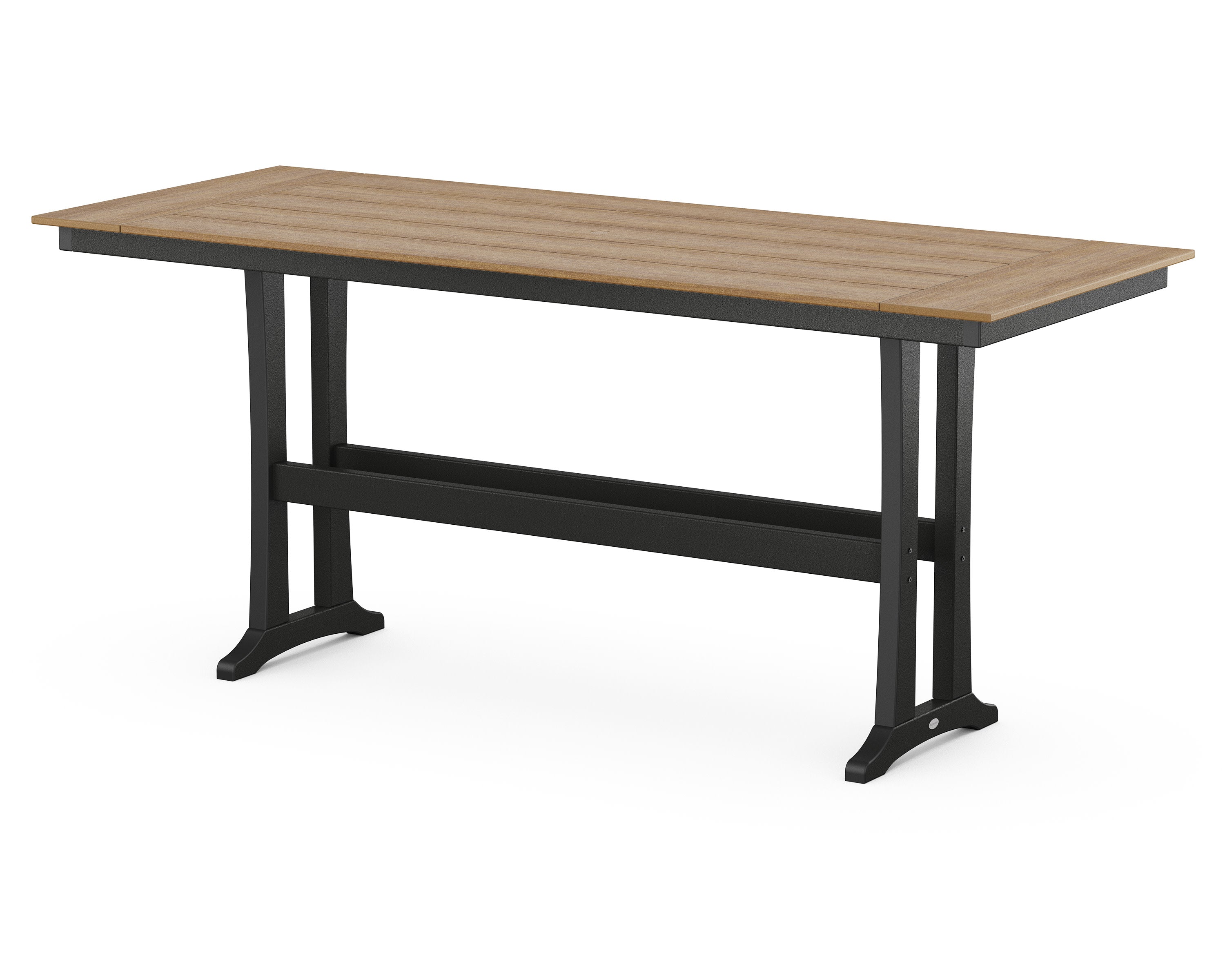 Farmhouse Trestle 38" x 96" Bar Table in Black / Natural