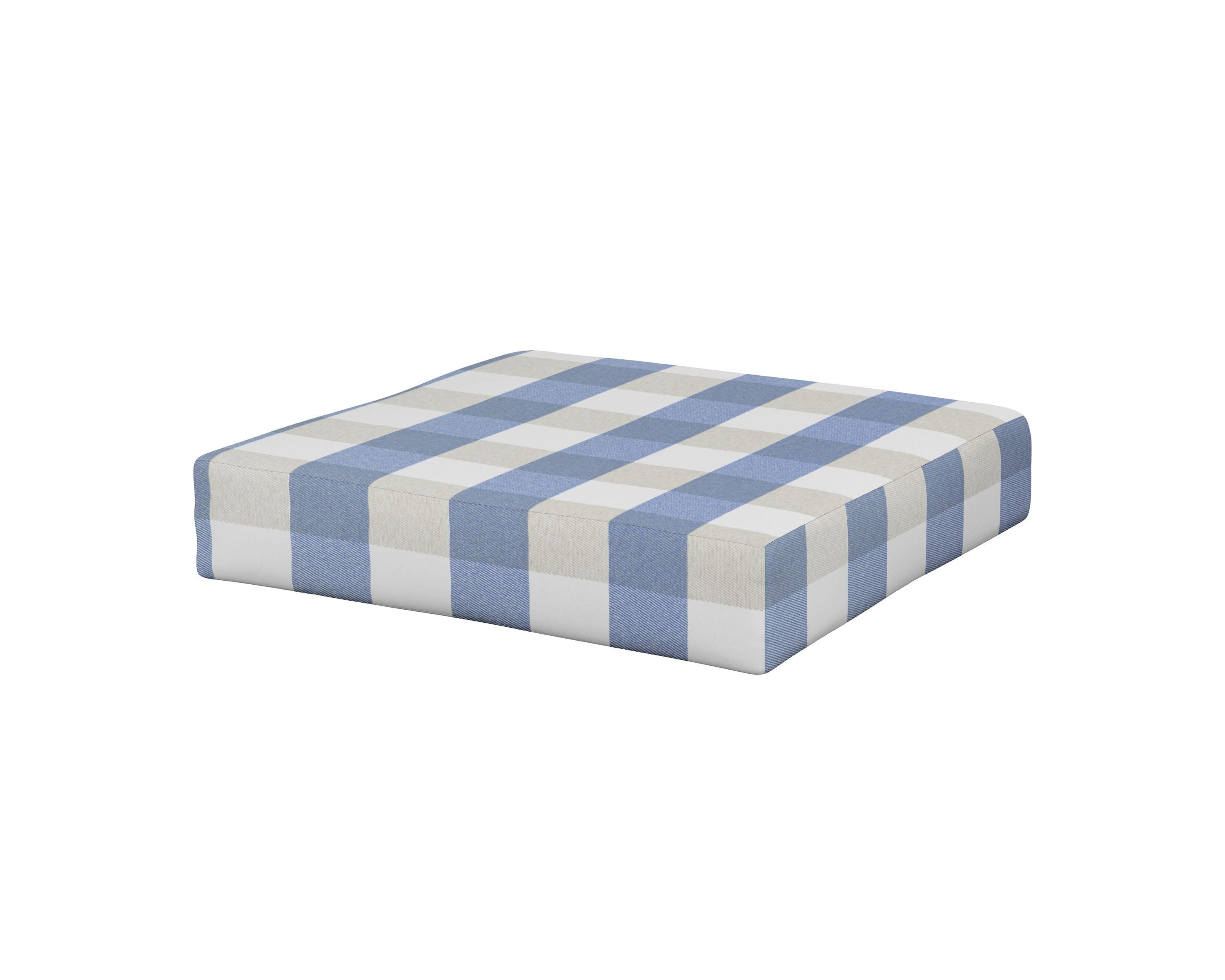 Modular Ottoman Cushion in Buffalo Plaid Sky Blue