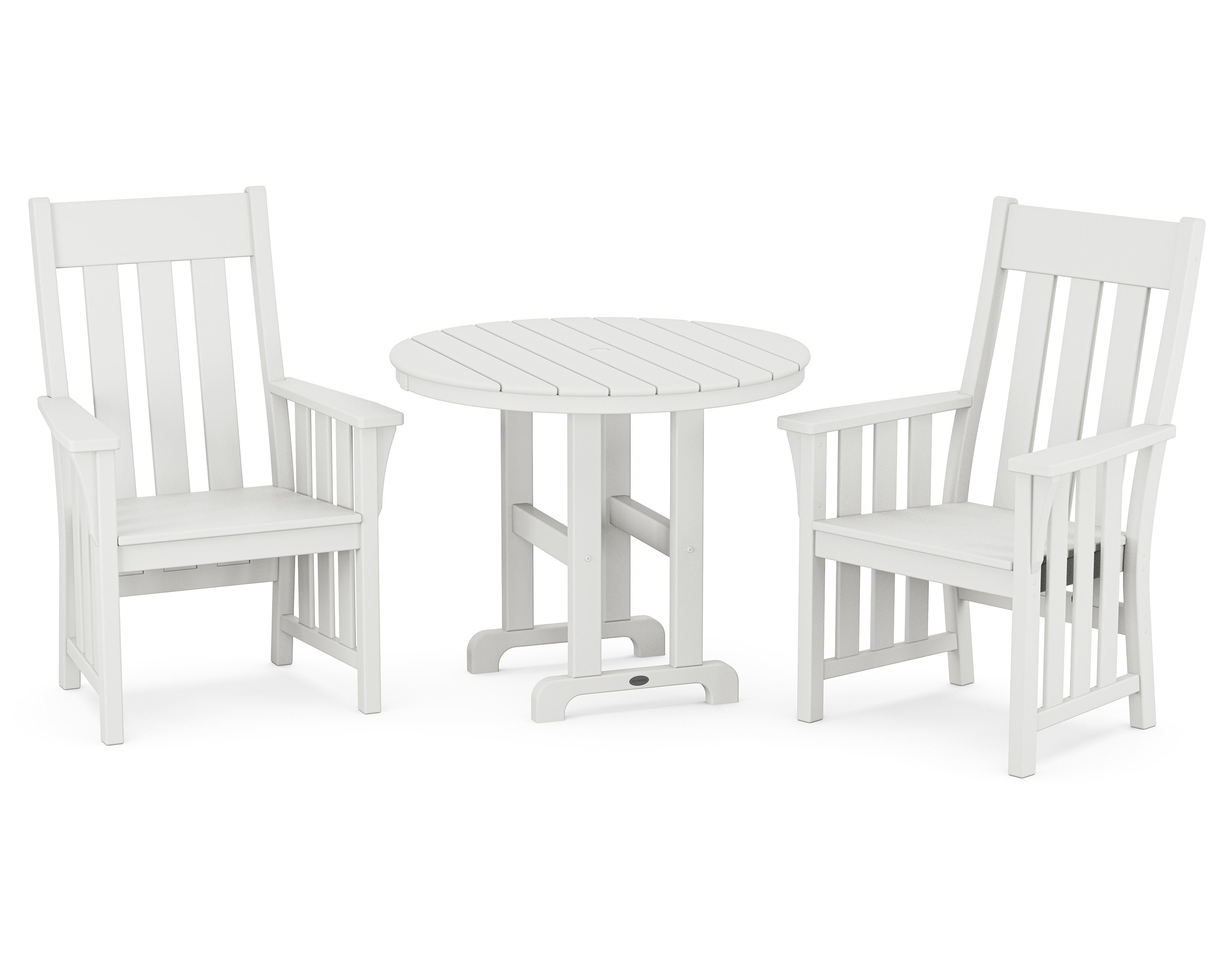 Acadia 3-Piece Farmhouse Dining Set in White