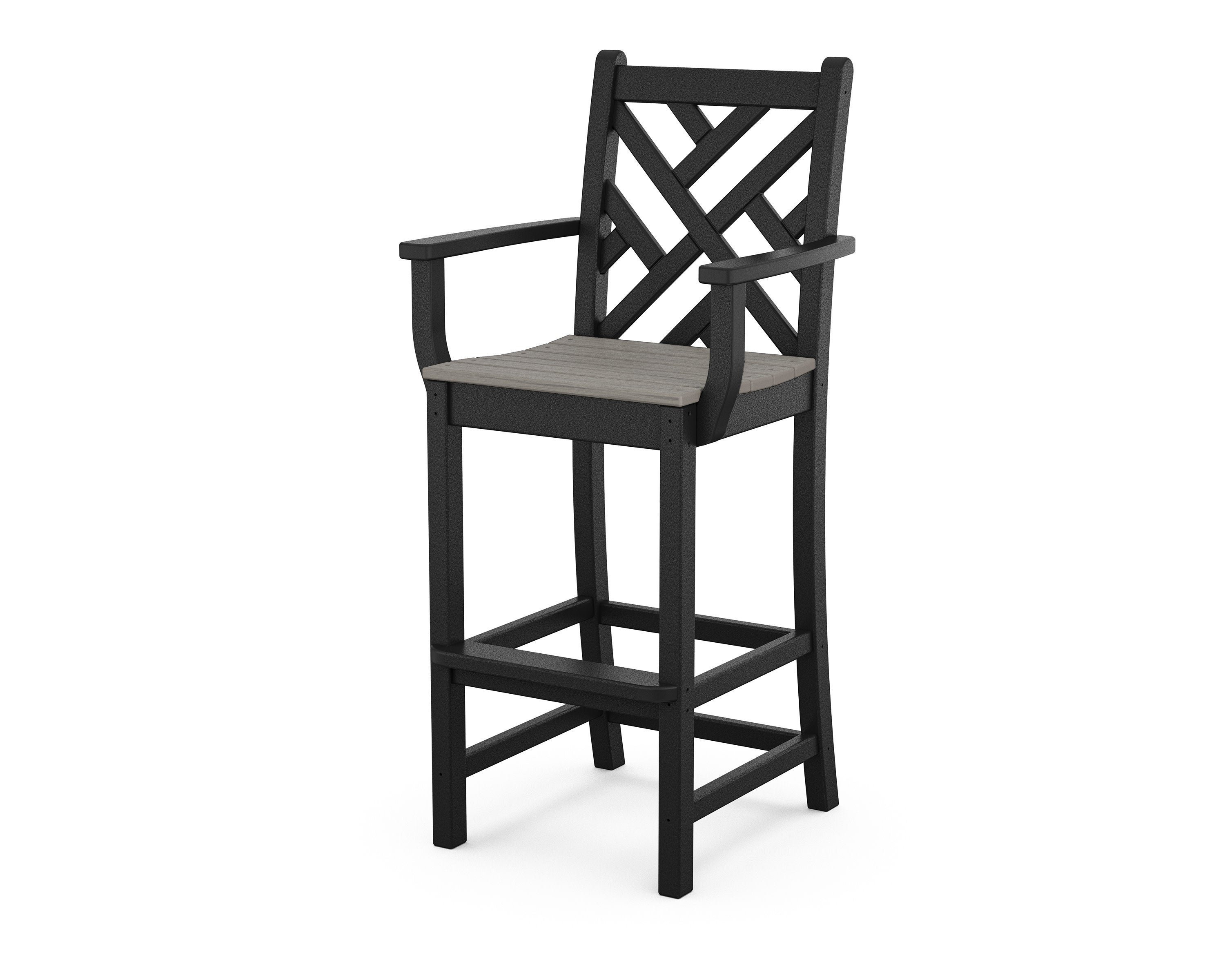 Chippendale Bar Arm Chair in Black / Driftwood