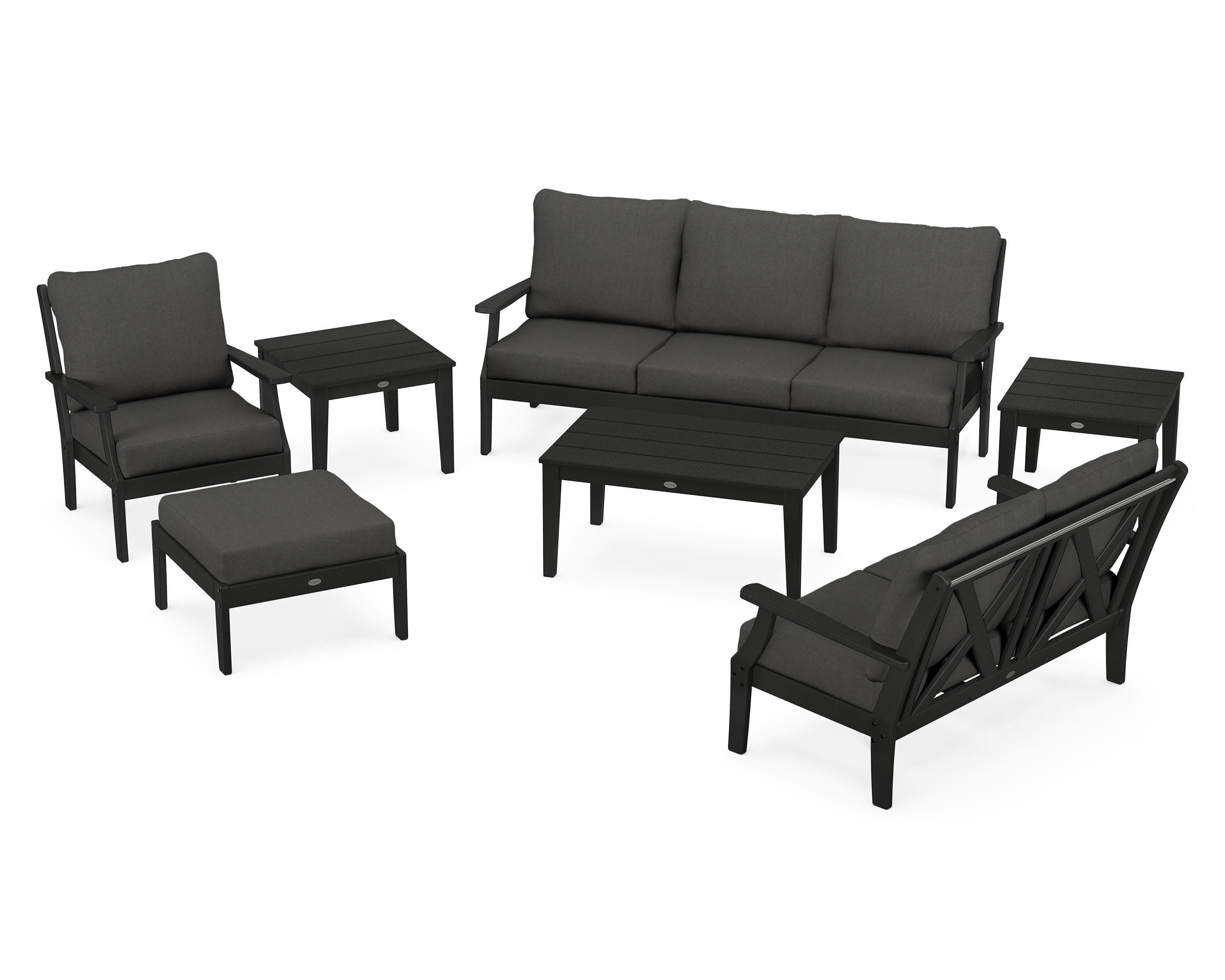 Braxton 7-Piece Deep Seating Set in Black / Spectrum Carbon
