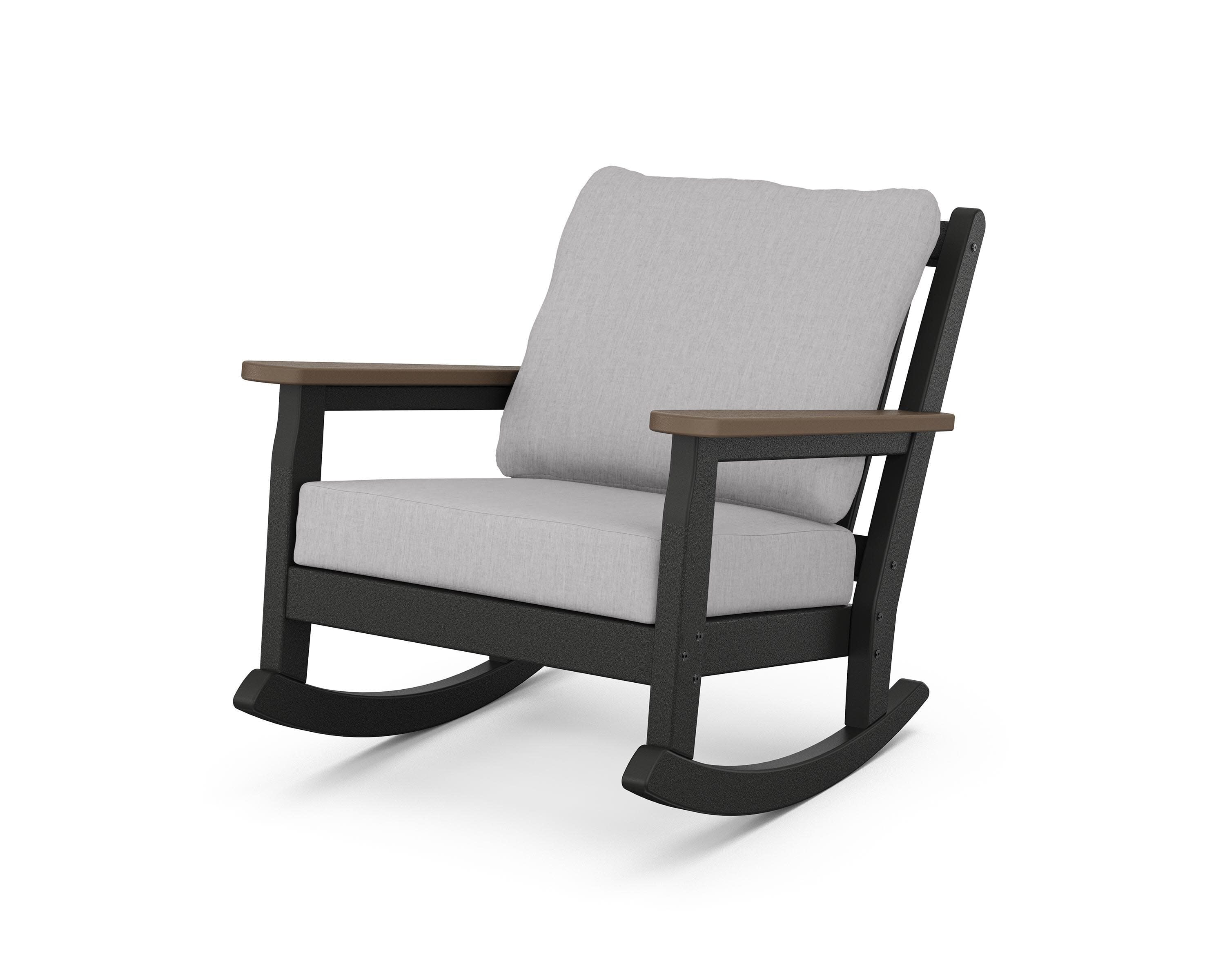 Chippendale Deep Seating Rocking Chair in Black / Kona / Granite