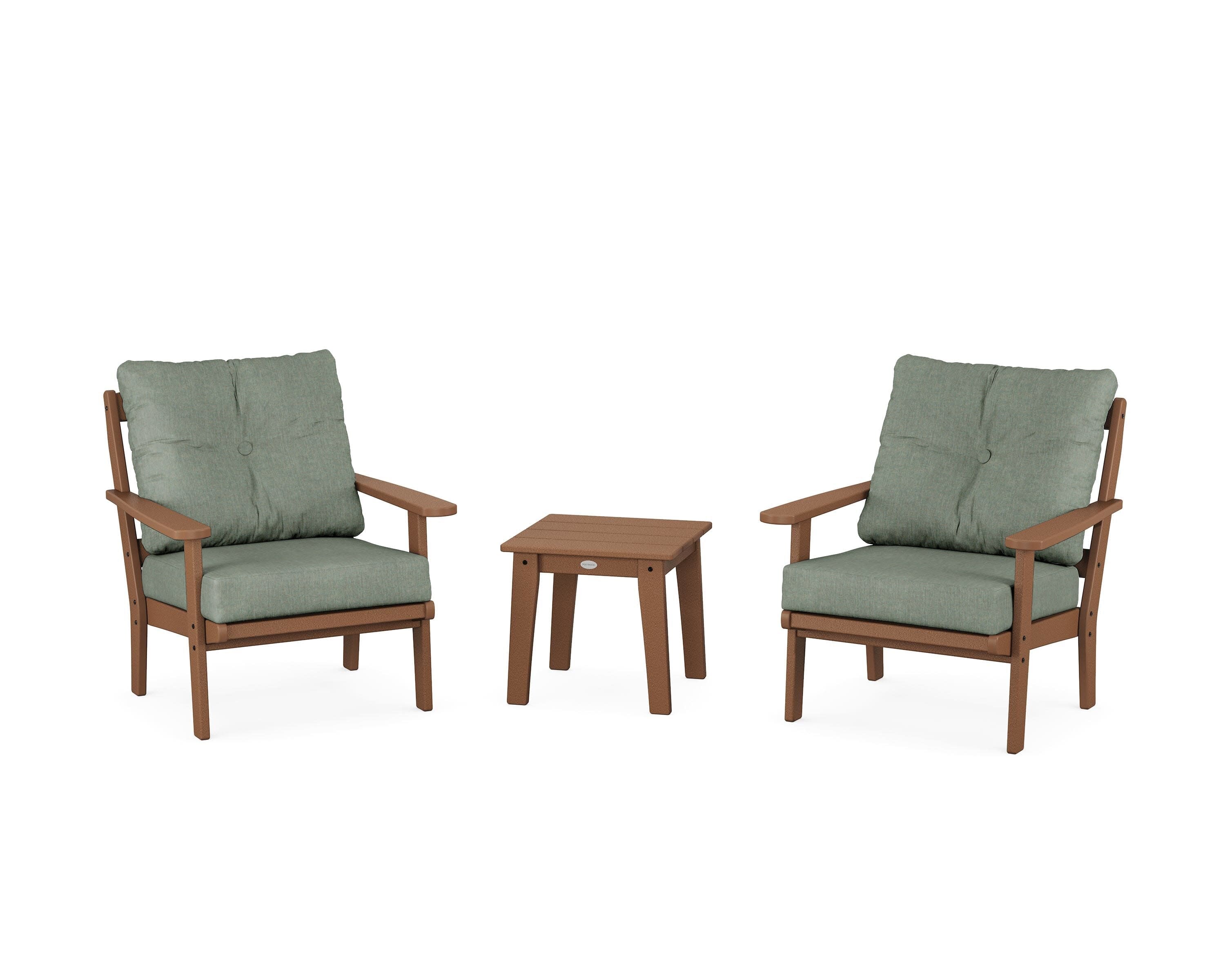 Mission 3-Piece Deep Seating Set in Teak / Cast Sage