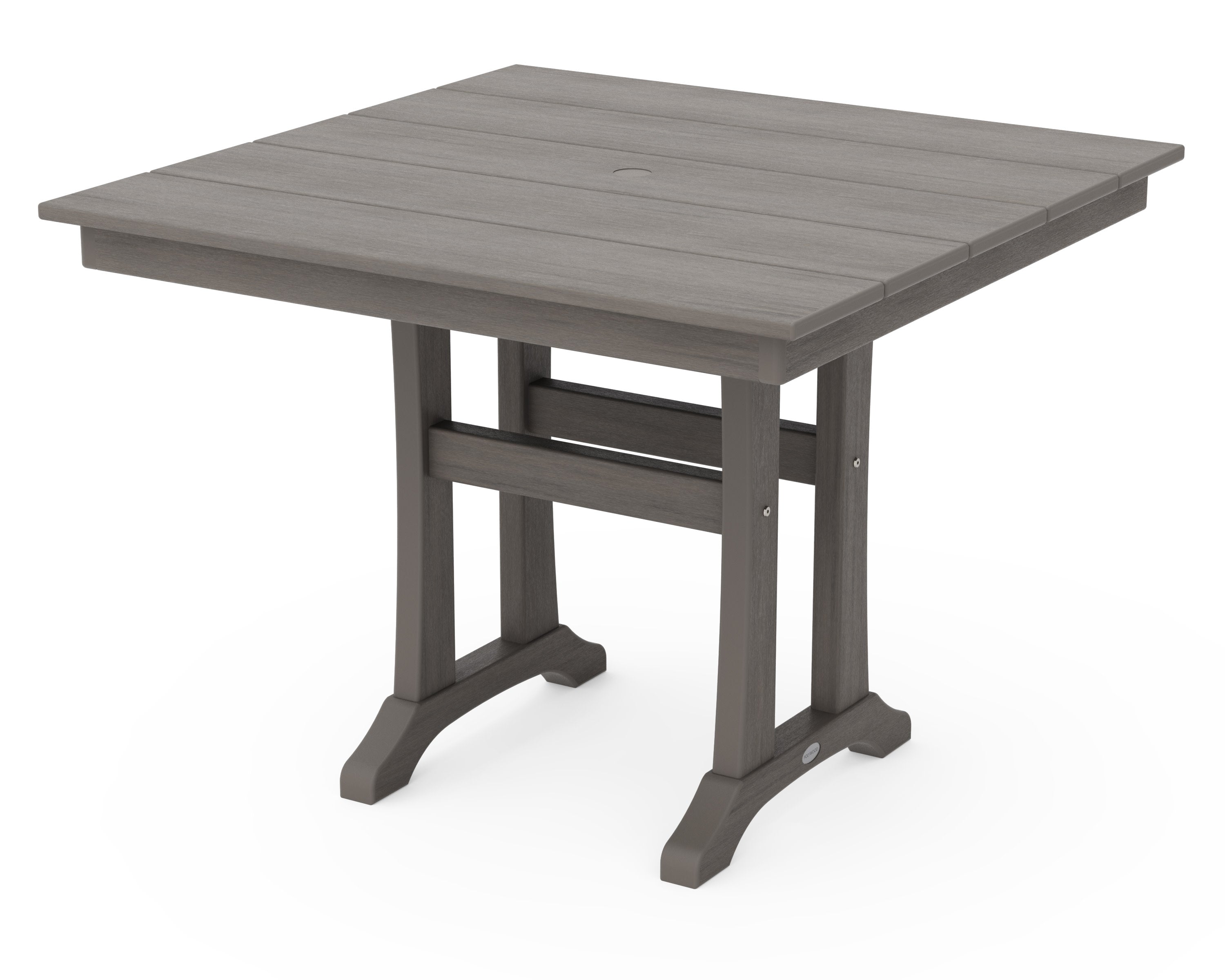 Farmhouse Trestle 37" Dining Table in Driftwood