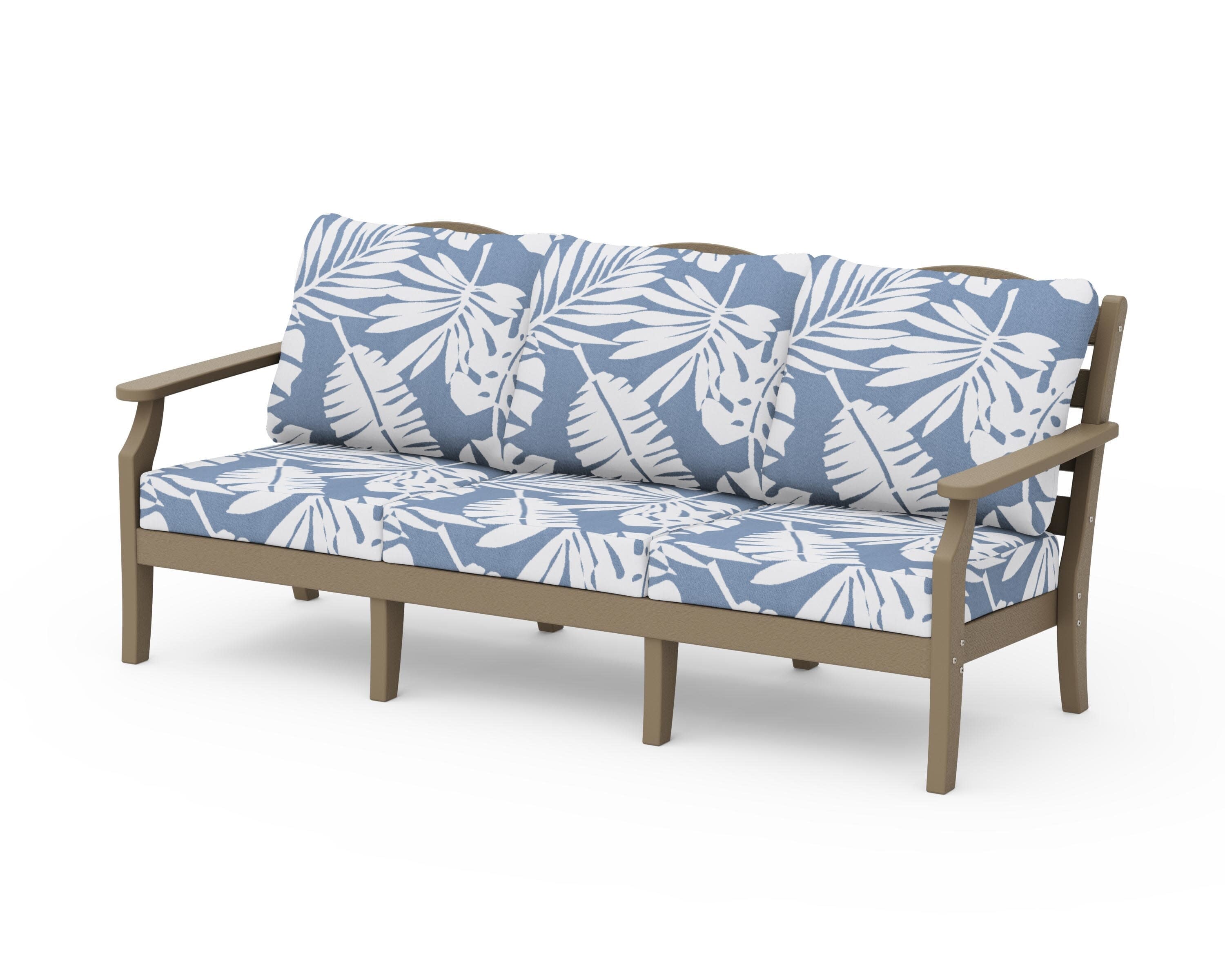 Savannah Deep Seating Sofa in Vintage Sahara / Leaf Sky Blue