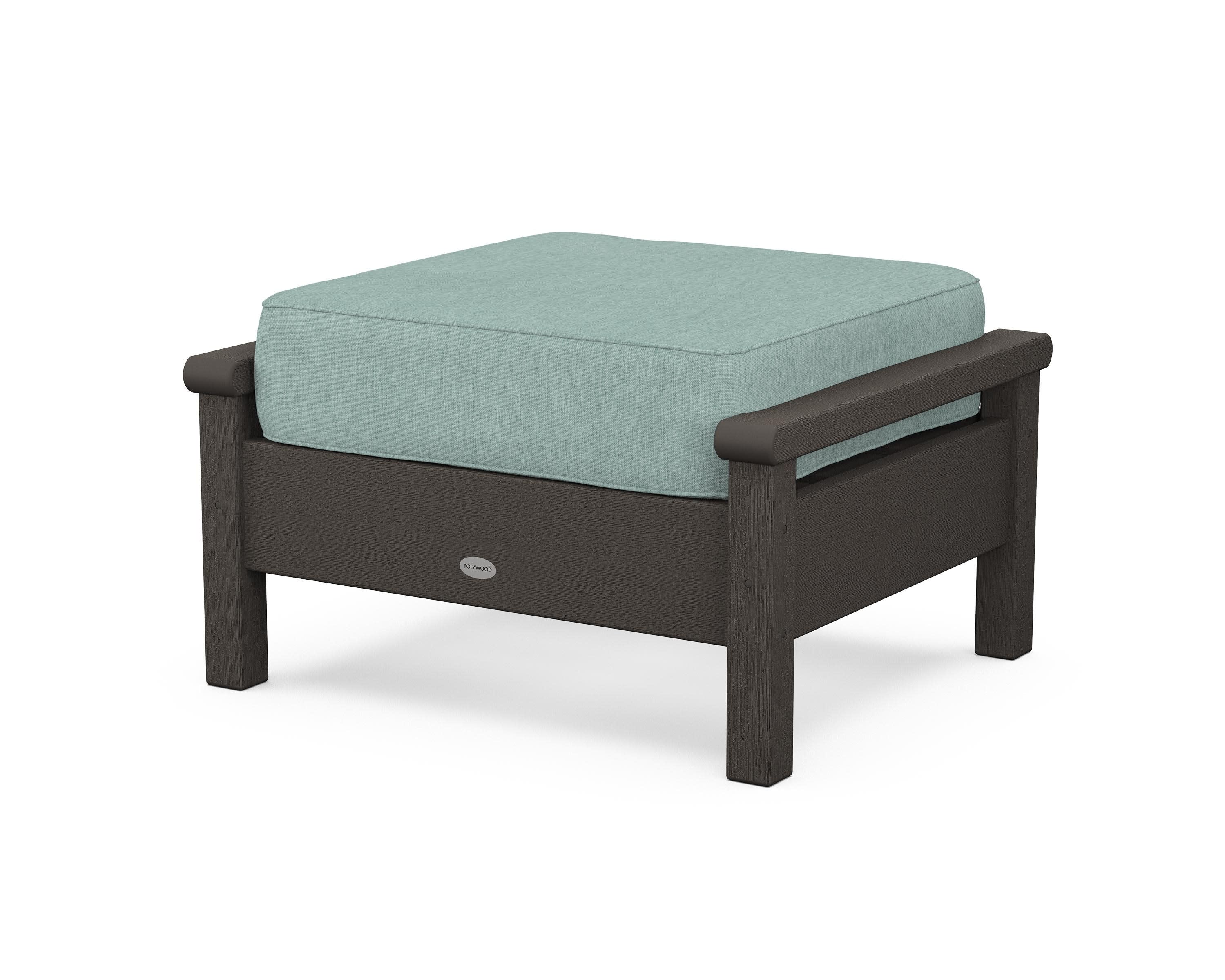 Harbour Deep Seating Ottoman in Vintage Coffee / Glacier Spa