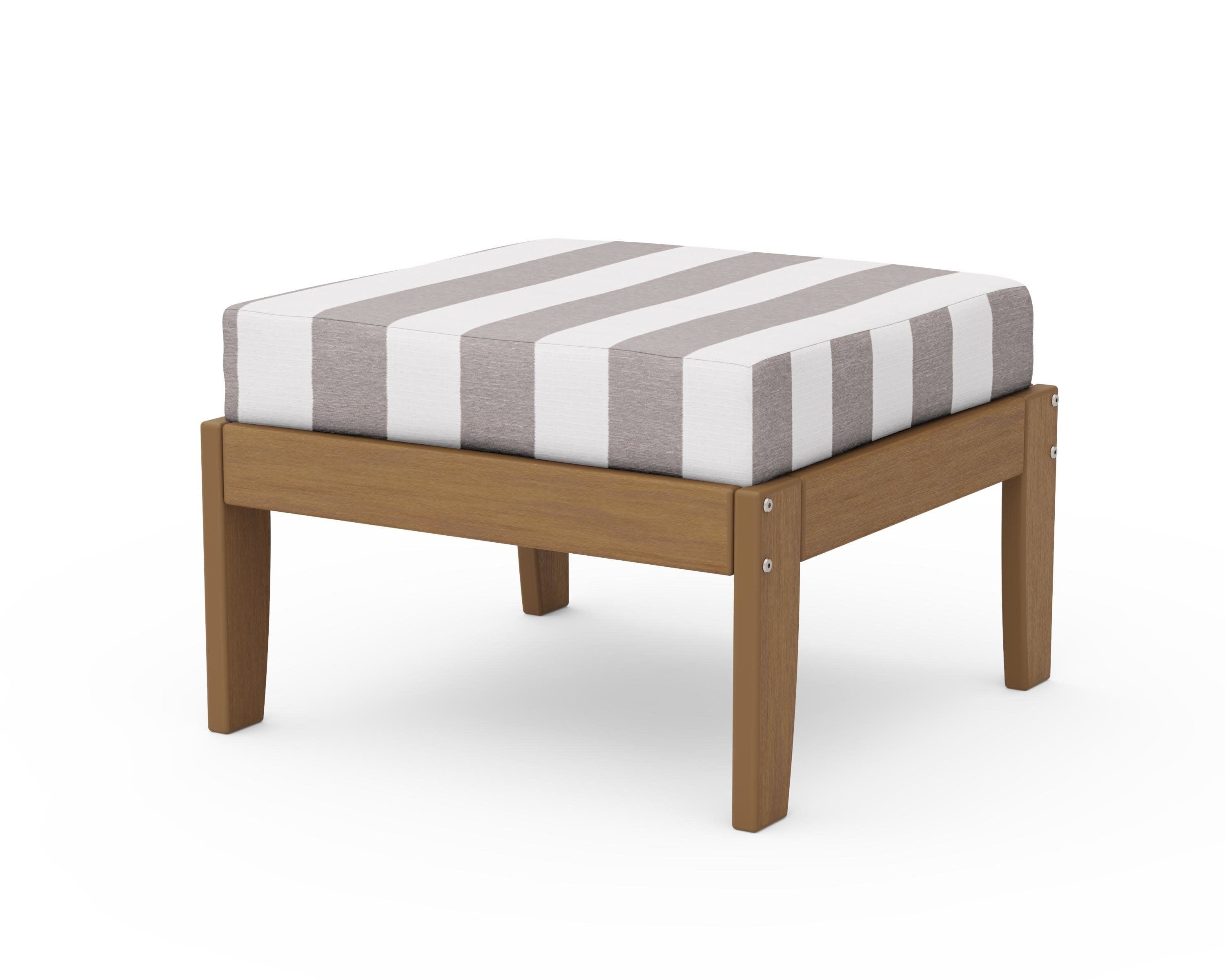 Modular Ottoman - Classic in Natural / Cabana Stripe Grey Mist