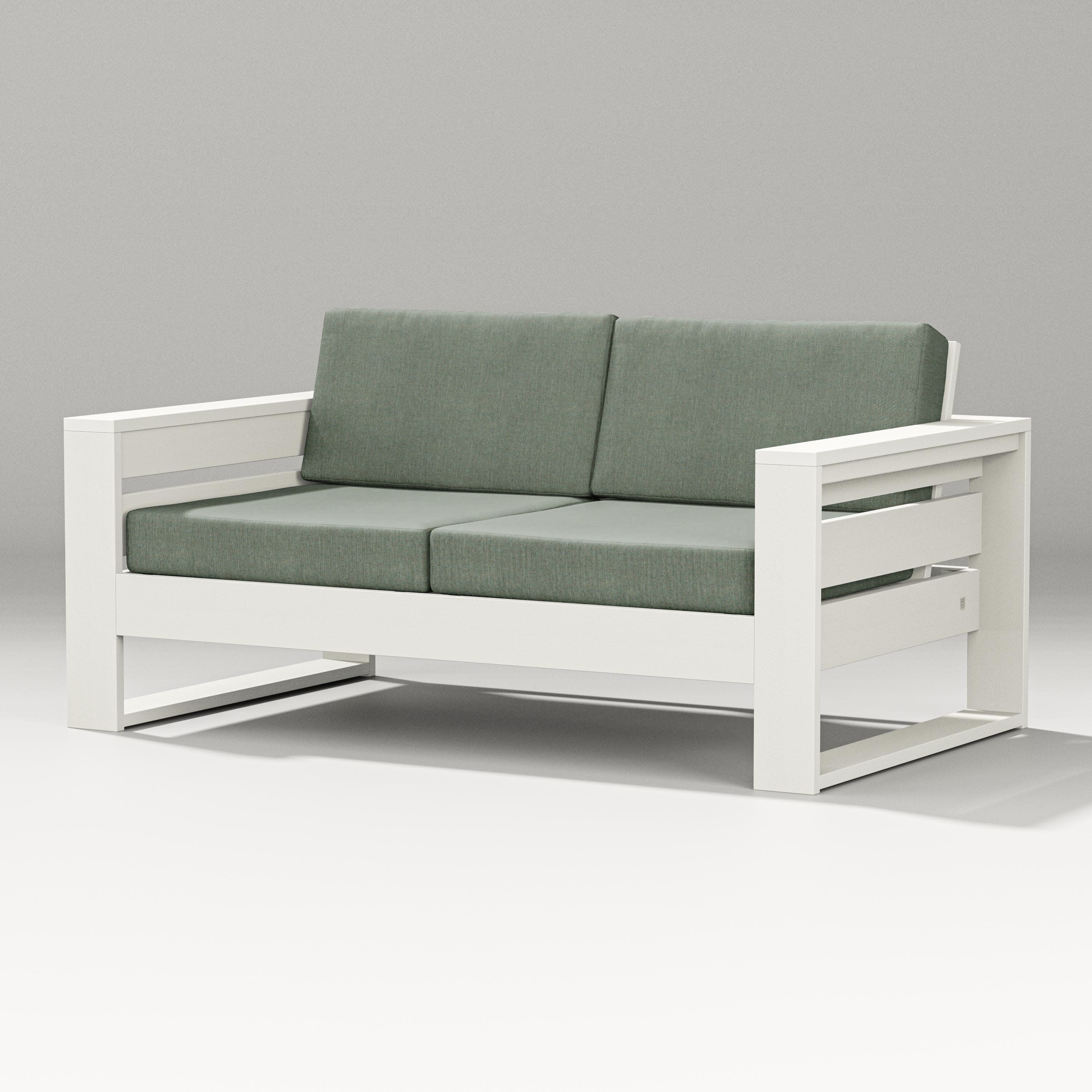 Latitude Loveseat in Vintage White / Cast Sage