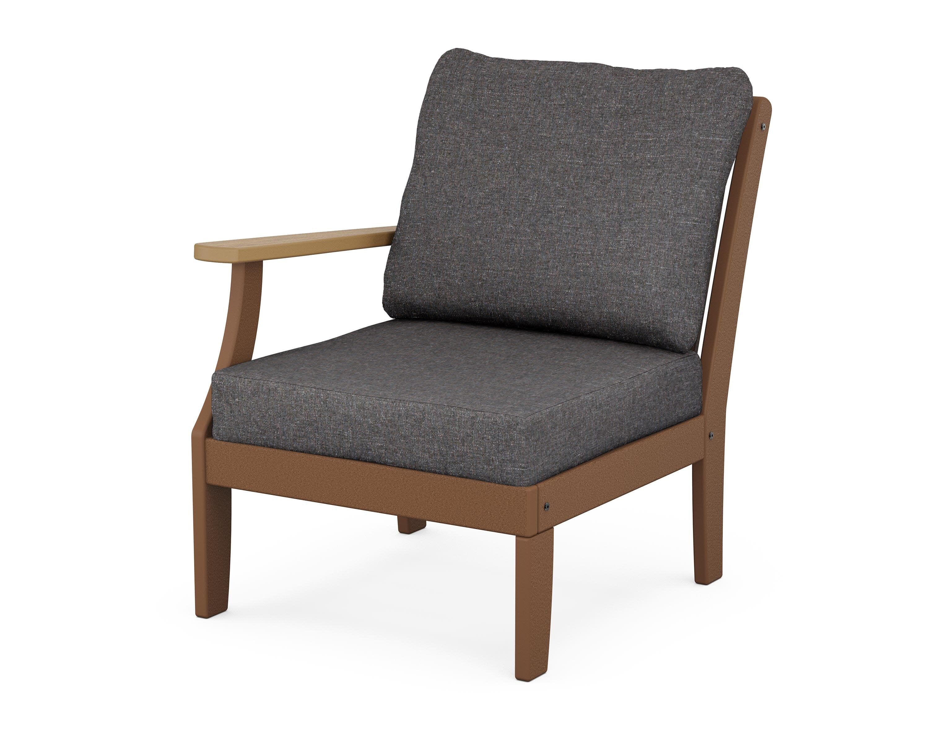 Braxton Modular Left Arm Chair in Teak / Natural / Ash Charcoal