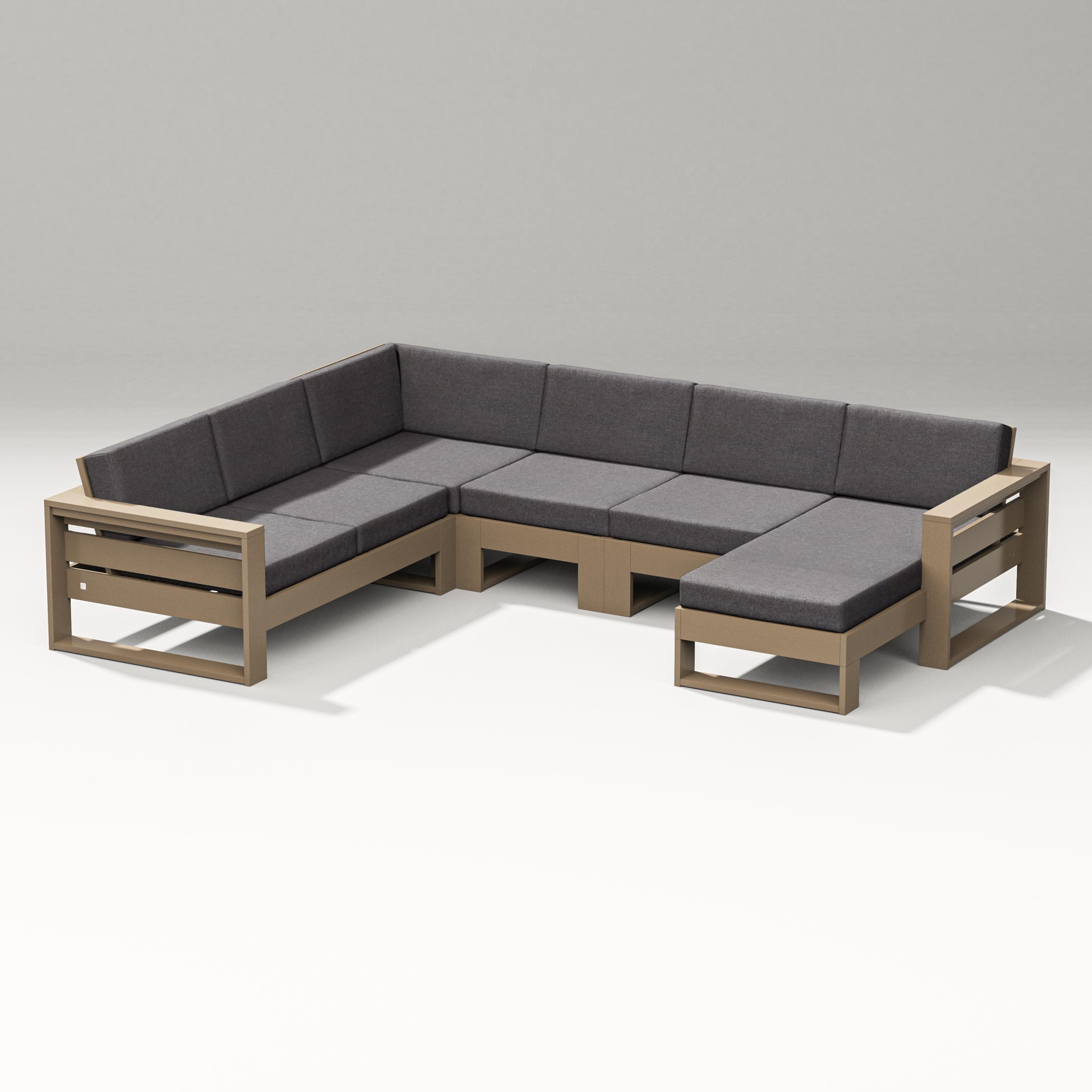 Latitude Corner Sectional with Right Chaise in Vintage Sahara / Ash Charcoal