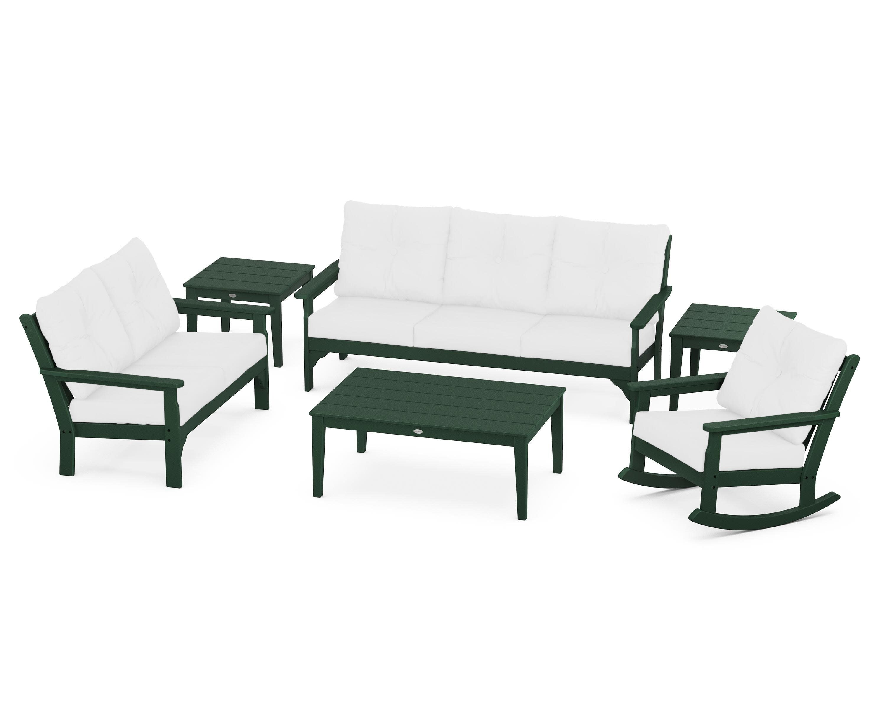 Vineyard 6-Piece Deep Seating Set in Green / Natural
