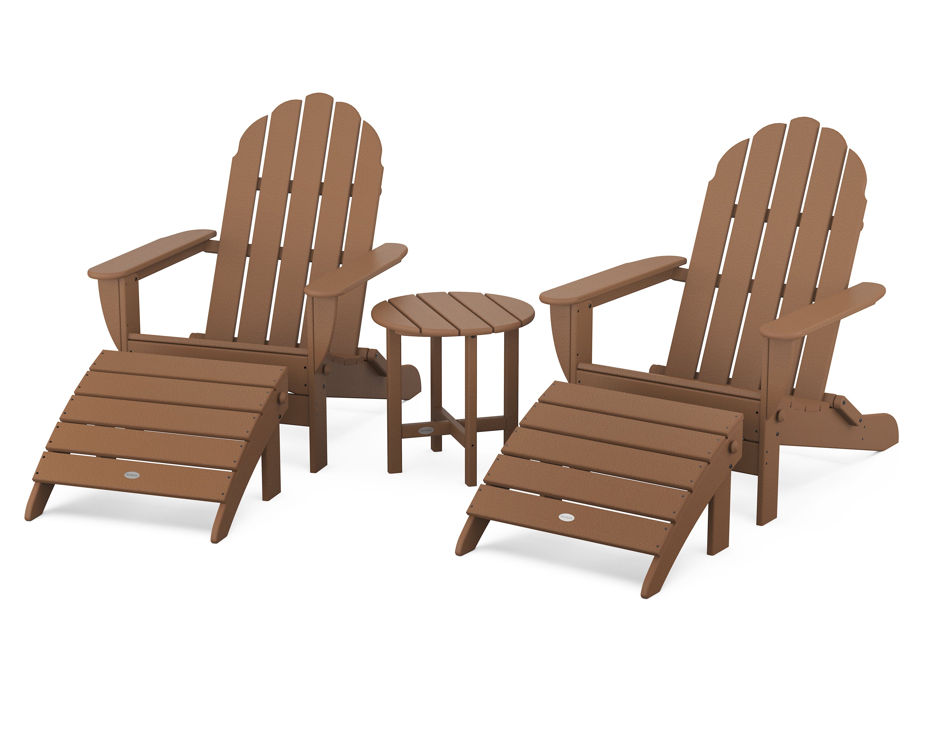 Classic Oversized Adirondack 5-Piece Casual Set in Teak