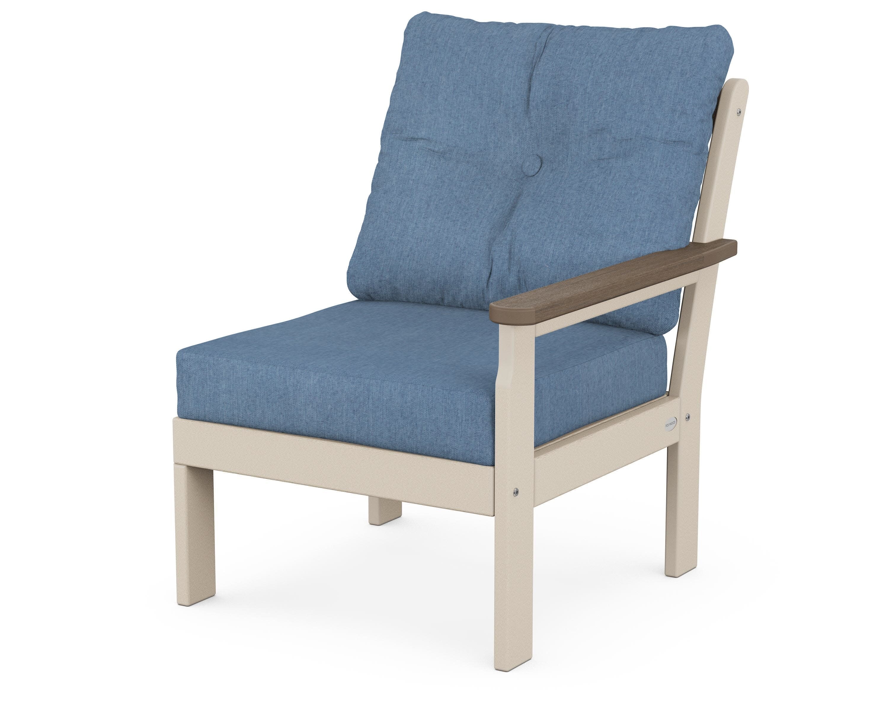Vineyard Modular Right Arm Chair in Sand / Kona / Sky Blue