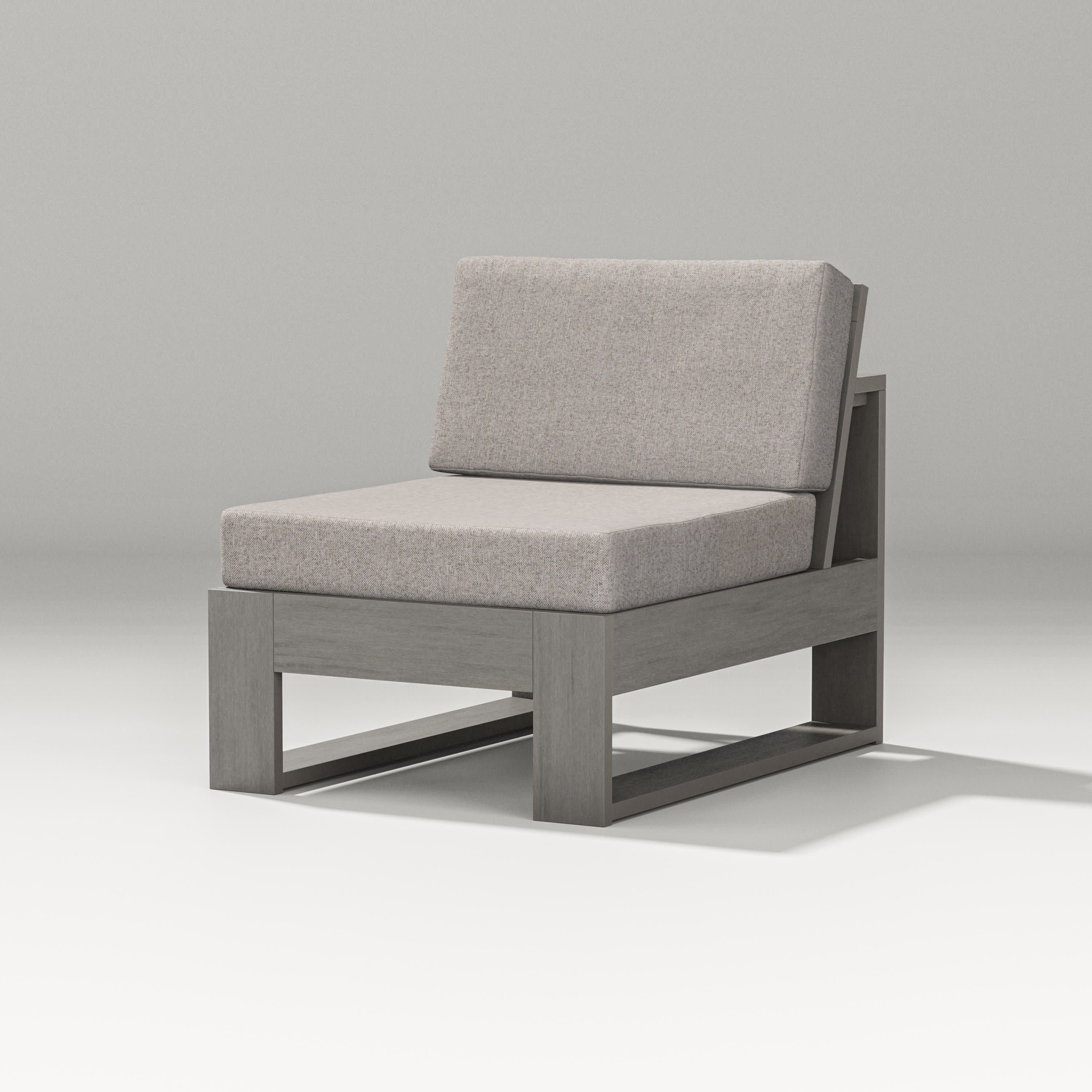 Latitude Modular Armless Chair in Driftwood / Weathered Tweed
