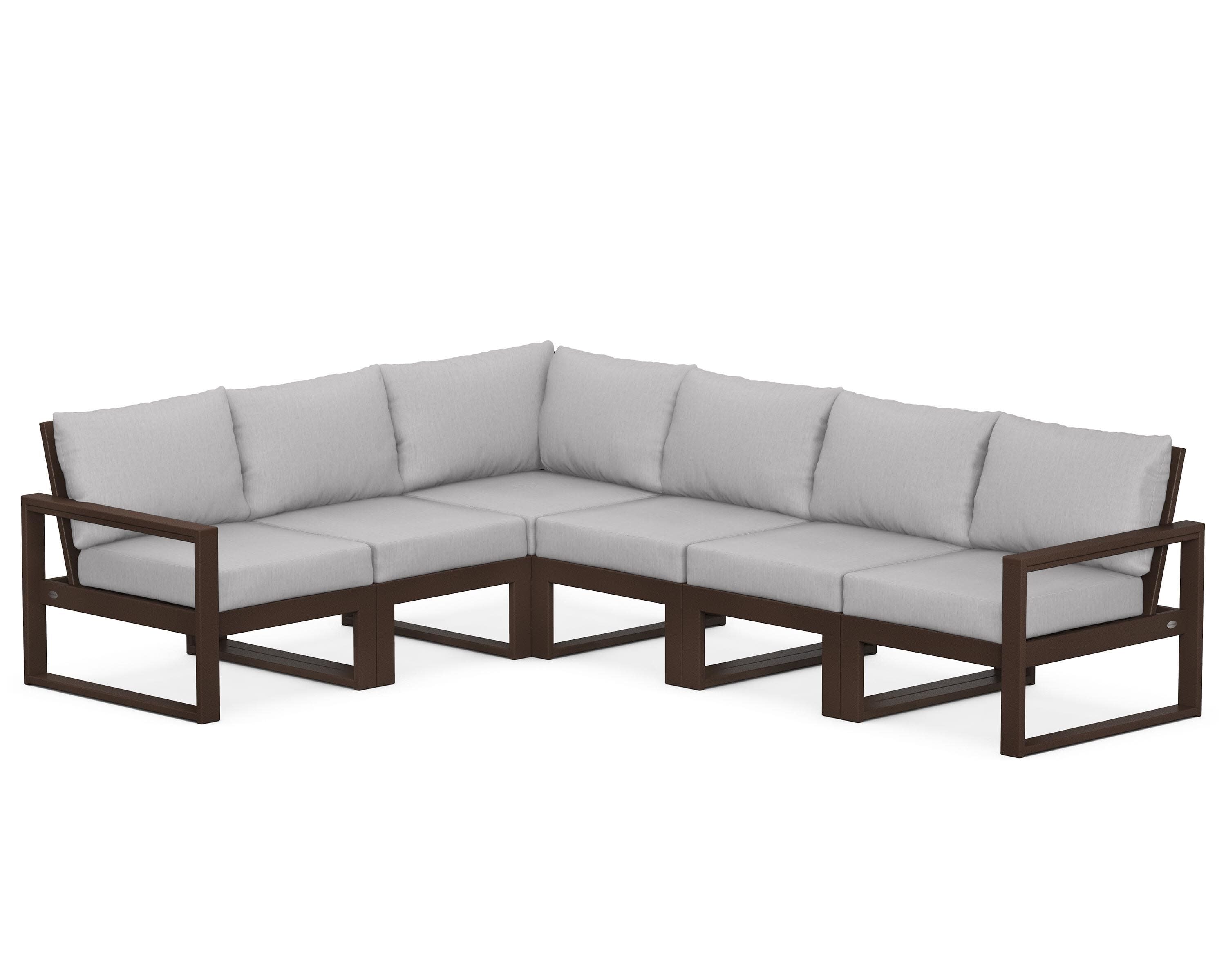 EDGE 6-Piece Modular Deep Seating Set in Mahogany / Granite