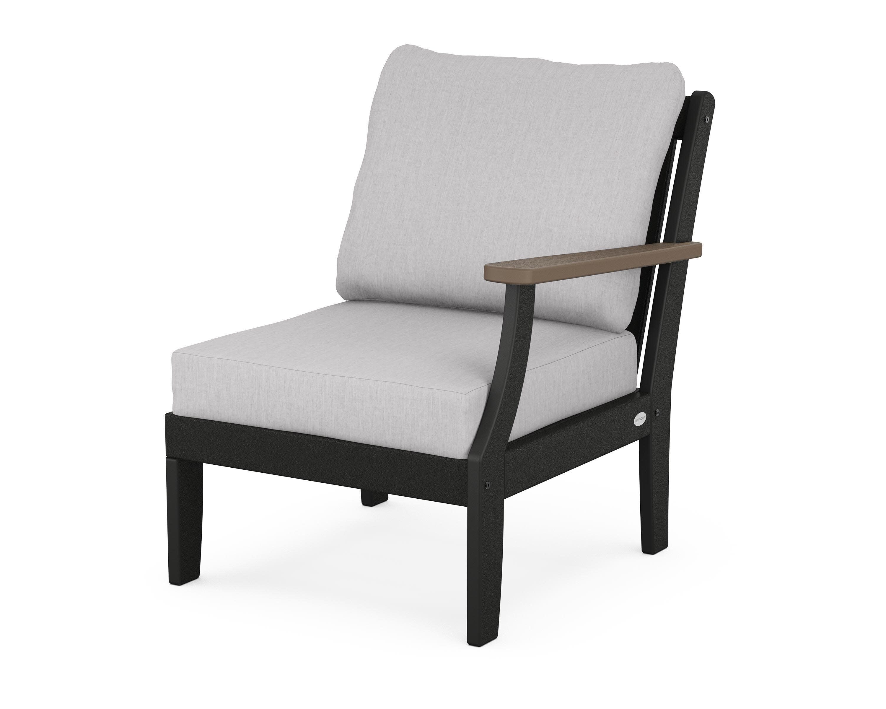 Braxton Modular Right Arm Chair in Black / Kona / Granite