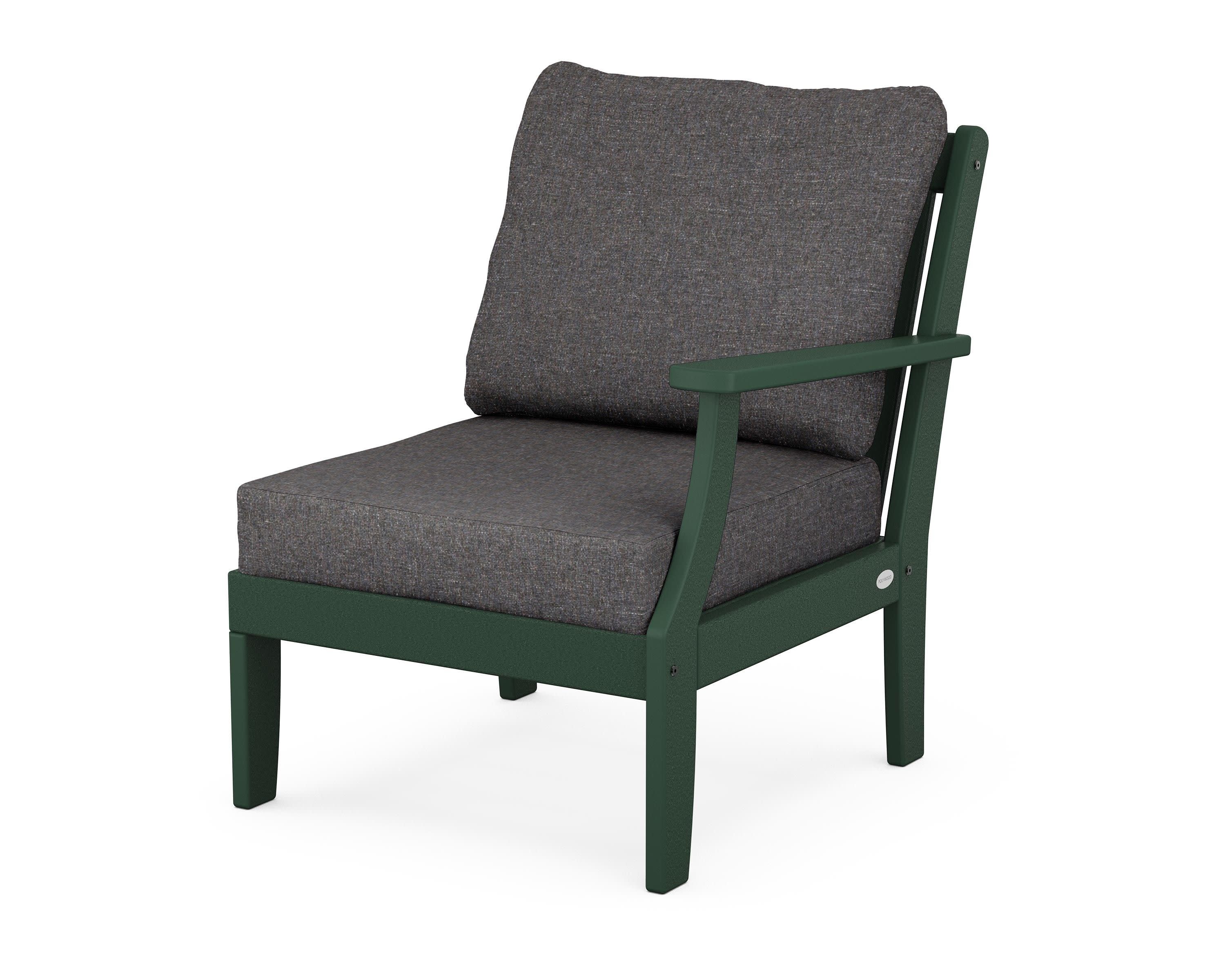 Braxton Modular Right Arm Chair in Green / Ash Charcoal
