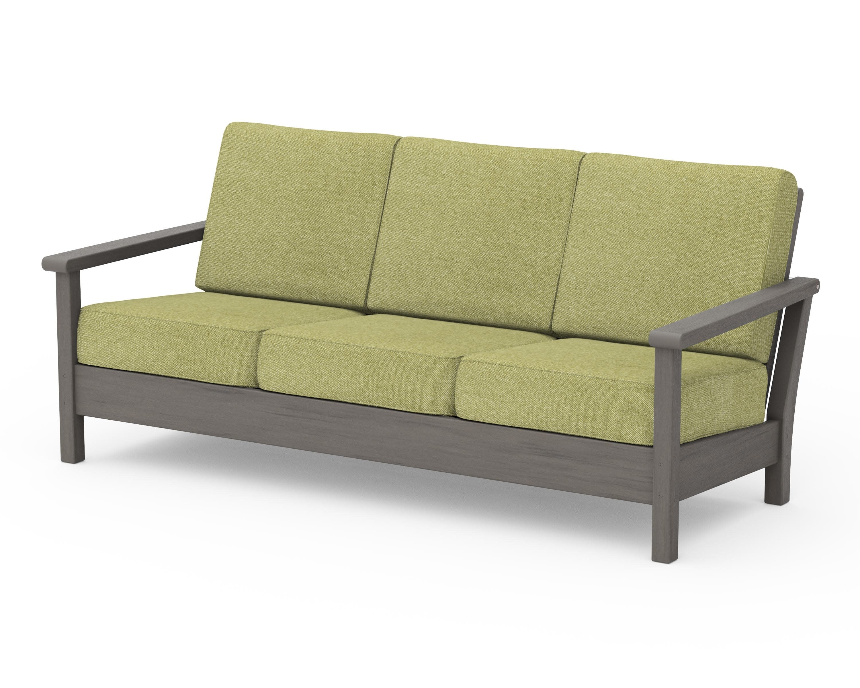 Harbour Deep Seating Sofa in Driftwood / Chartreuse Boucle