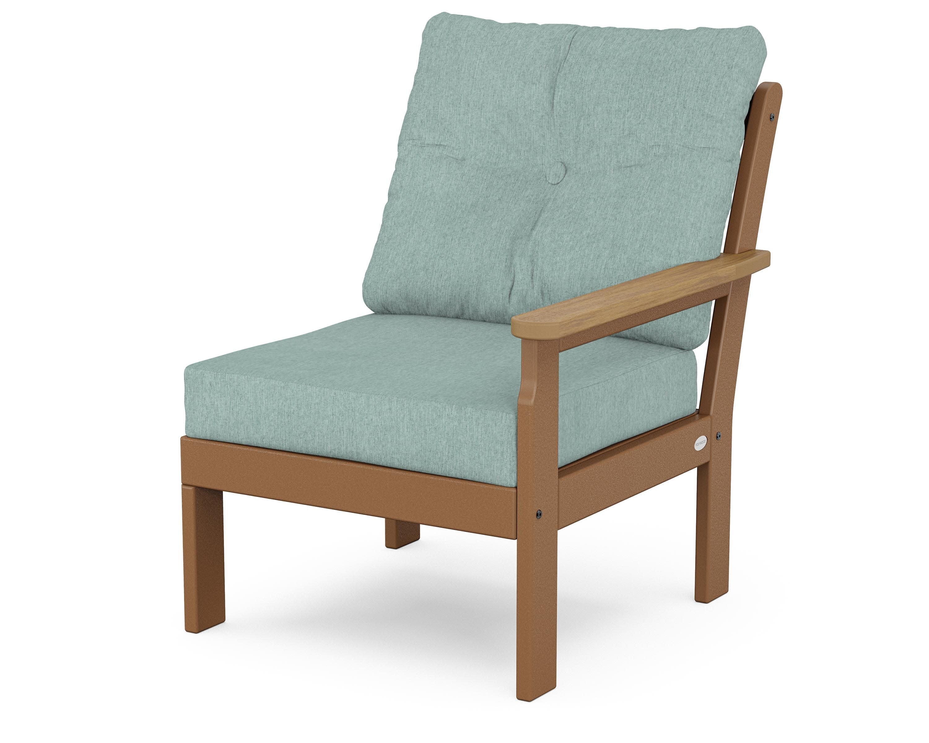Vineyard Modular Right Arm Chair in Teak / Natural / Glacier Spa