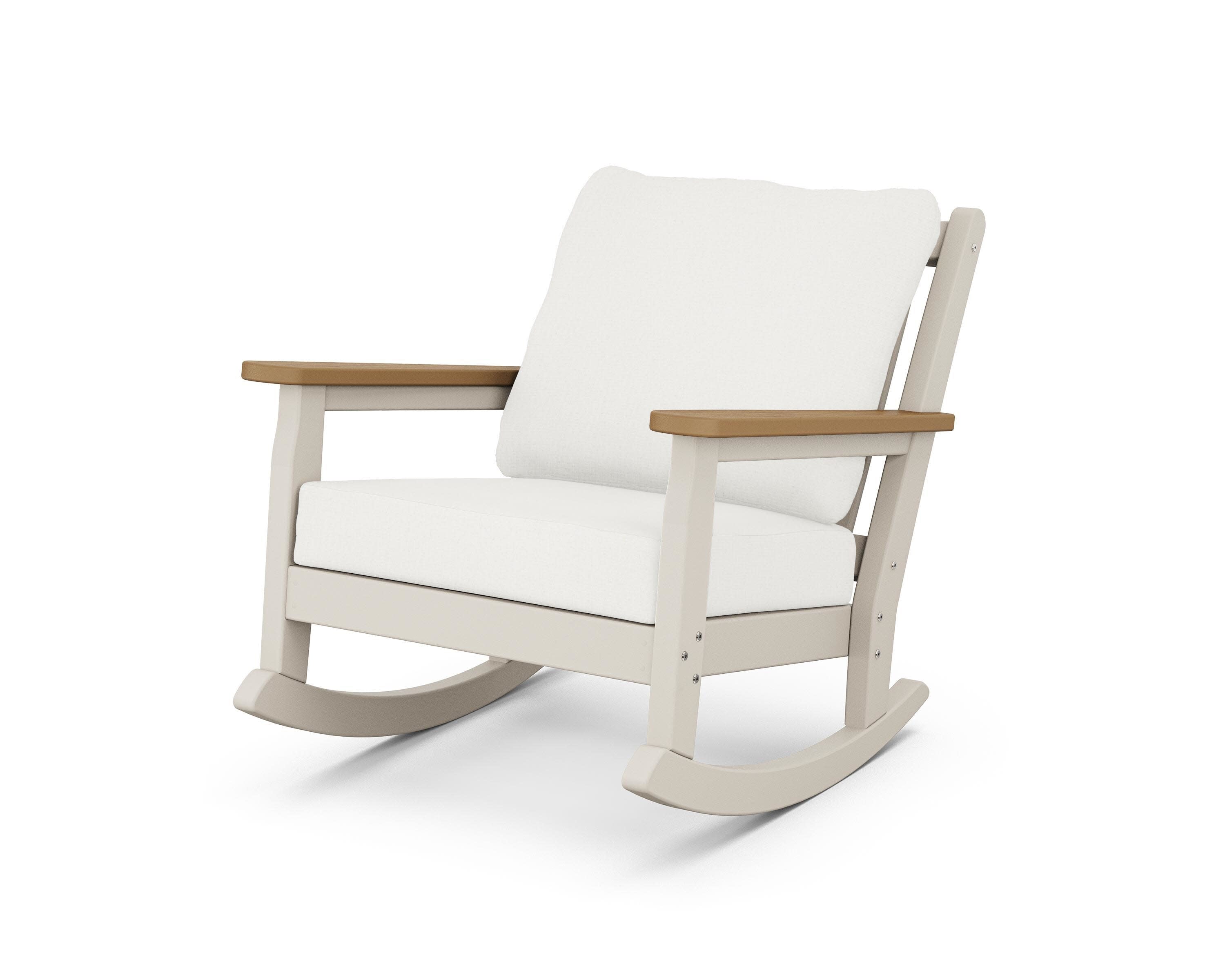 Chippendale Deep Seating Rocking Chair in Sand / Natural / Natural Linen