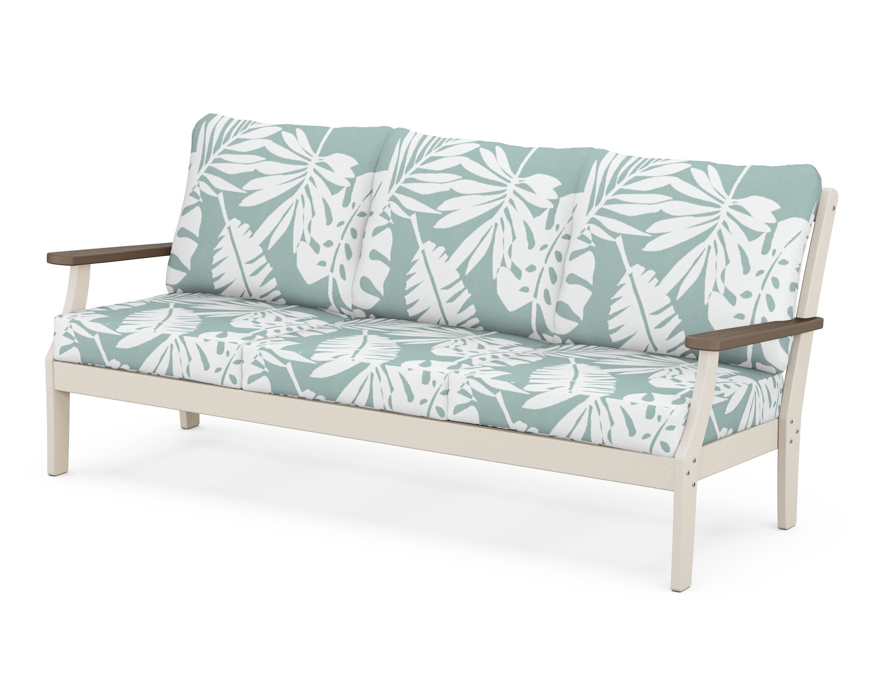 Braxton Deep Seating Sofa in Sand / Kona / Leaf Glacier Spa