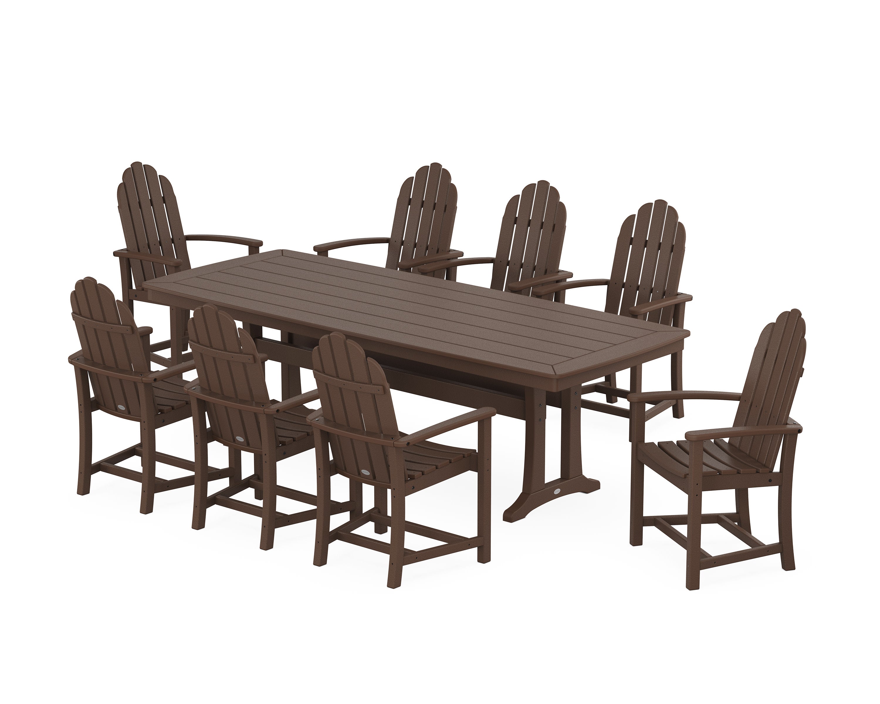 Classic Adirondack 9-Piece Dining Set with Trestle Legs in Mahogany