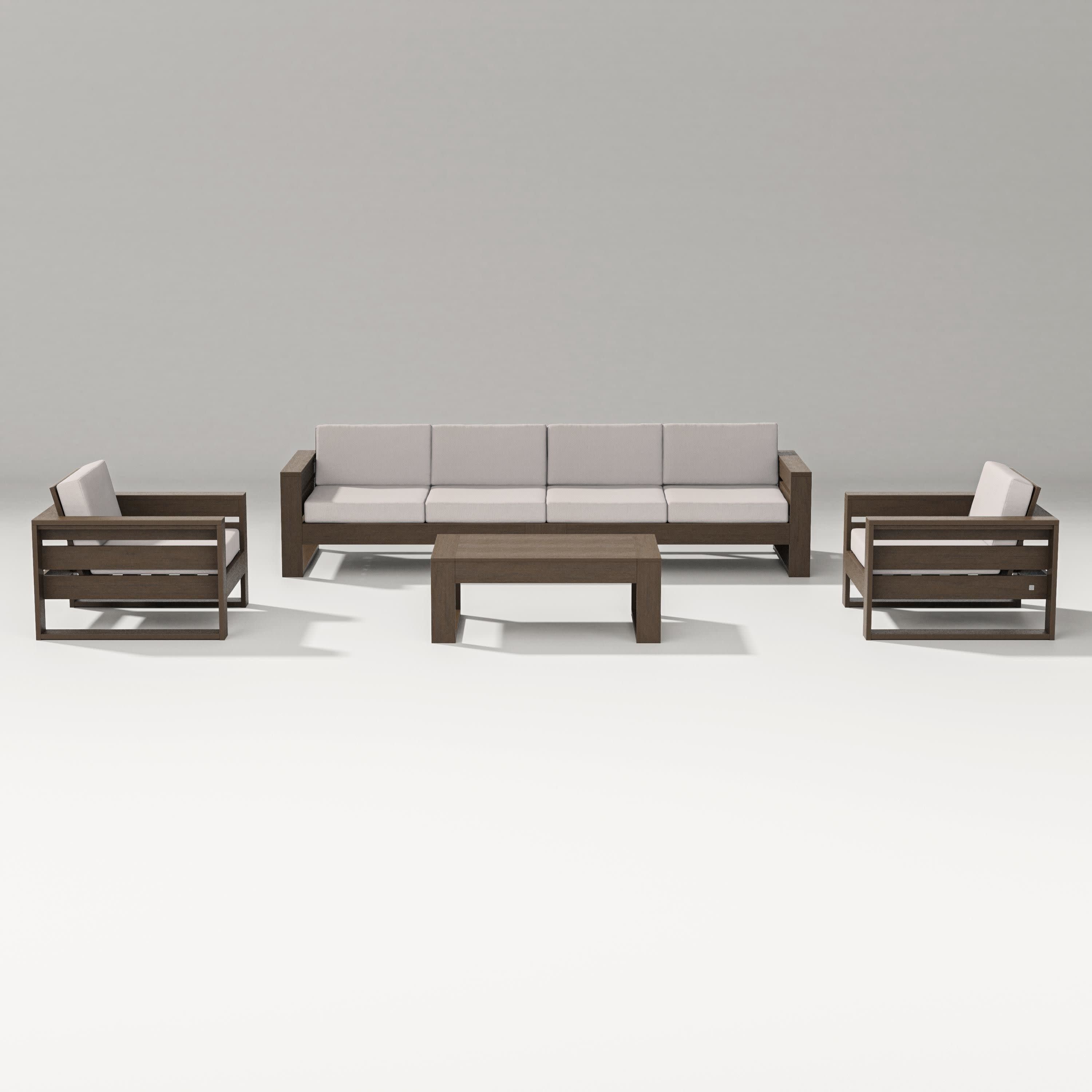 Latitude 5-Piece Lounge Sofa Set in Kona / Dune Burlap