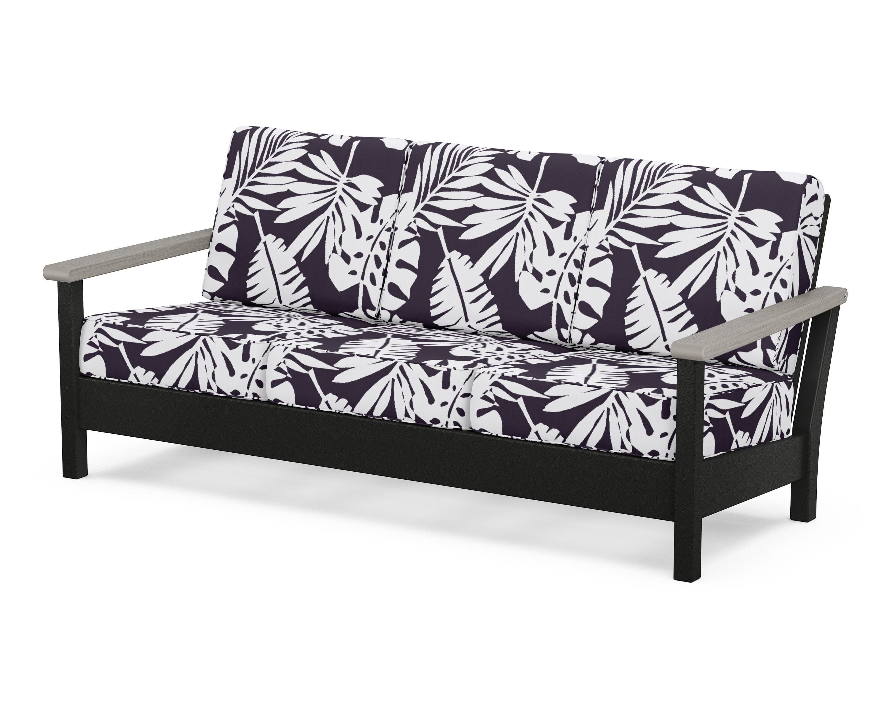Harbour Deep Seating Sofa in Black / Driftwood / Leaf Navy
