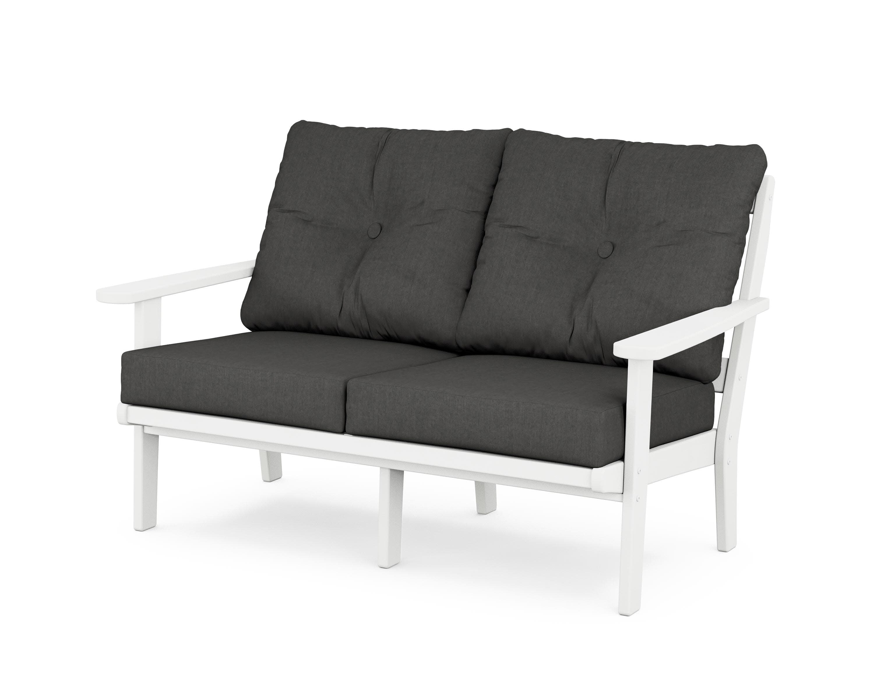 Mission Deep SeatingLoveseat in White / Spectrum Carbon