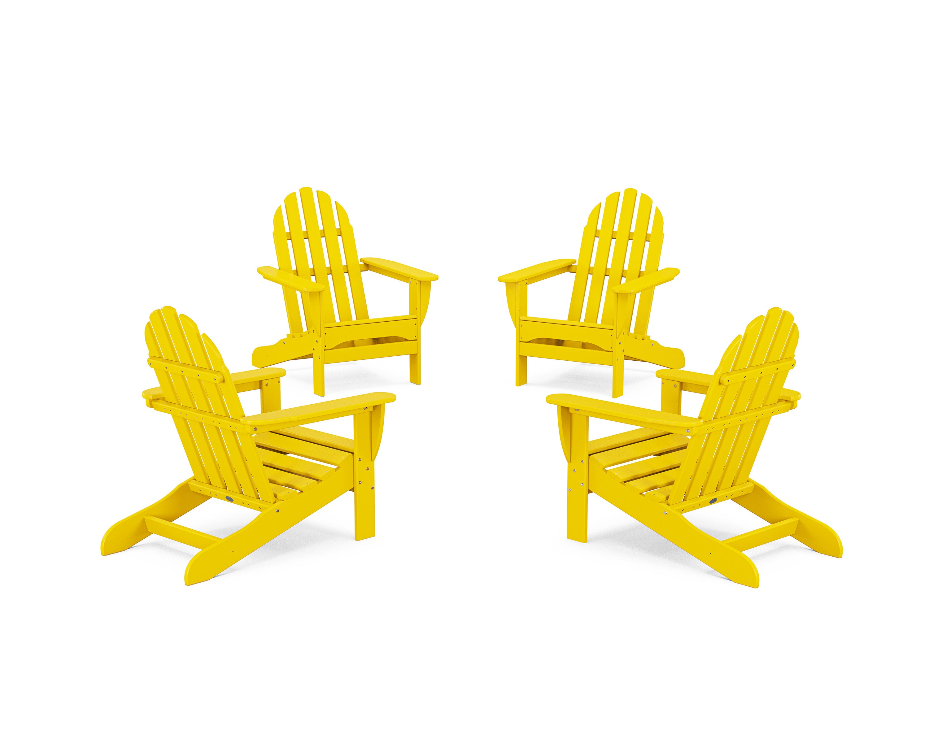 4-Piece Classic Adirondack Conversation Set in Lemon