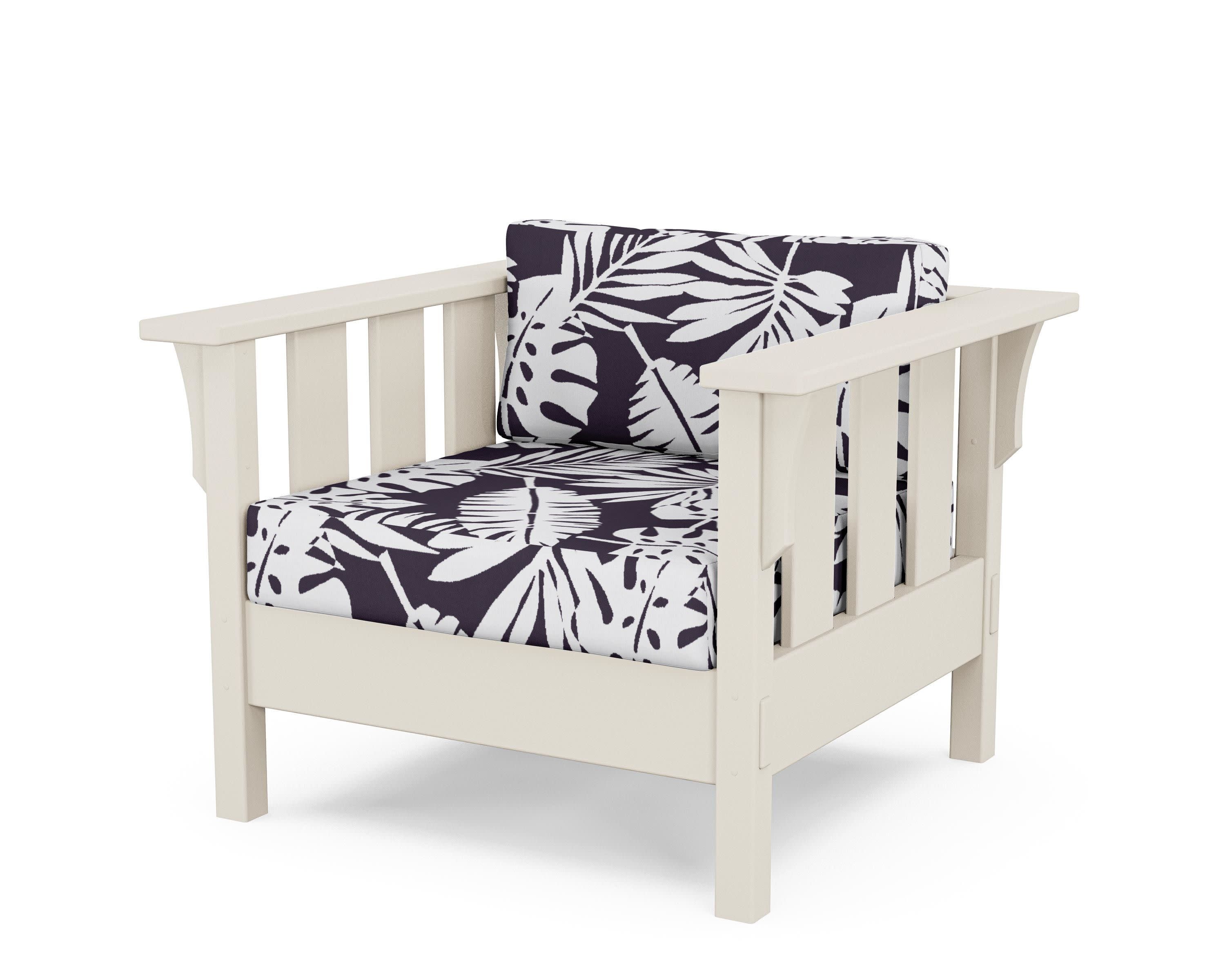 Acadia Deep Seating Chair in Sand / Leaf Navy
