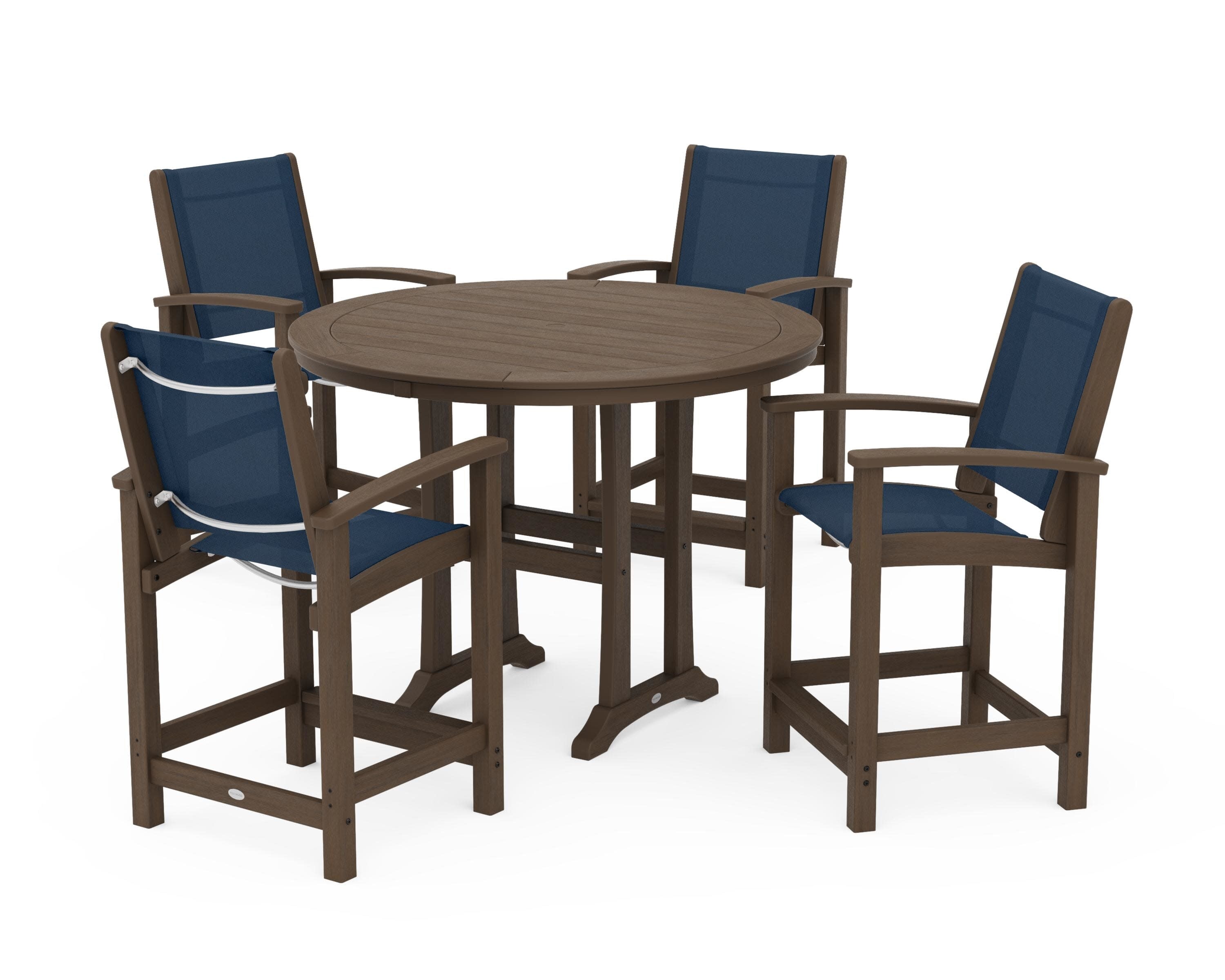 Coastal 5-Piece Counter Set in Kona / Navy Blue Sling